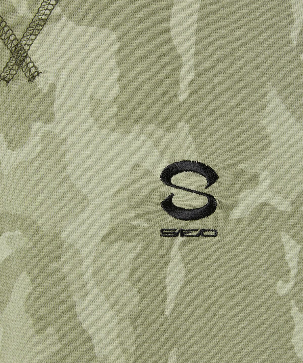 에스이오(s/e/o) CAMO HOOD LAYERED TEE_DARK
