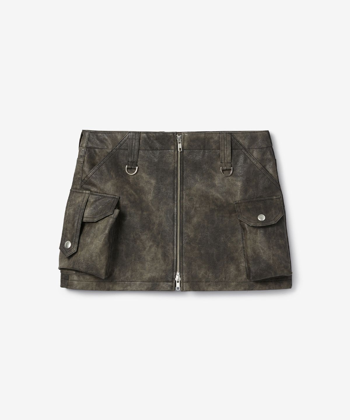 에스이오(s/e/o) CARGO LEATHER MINI SKIRT_VINTAGEBROWN