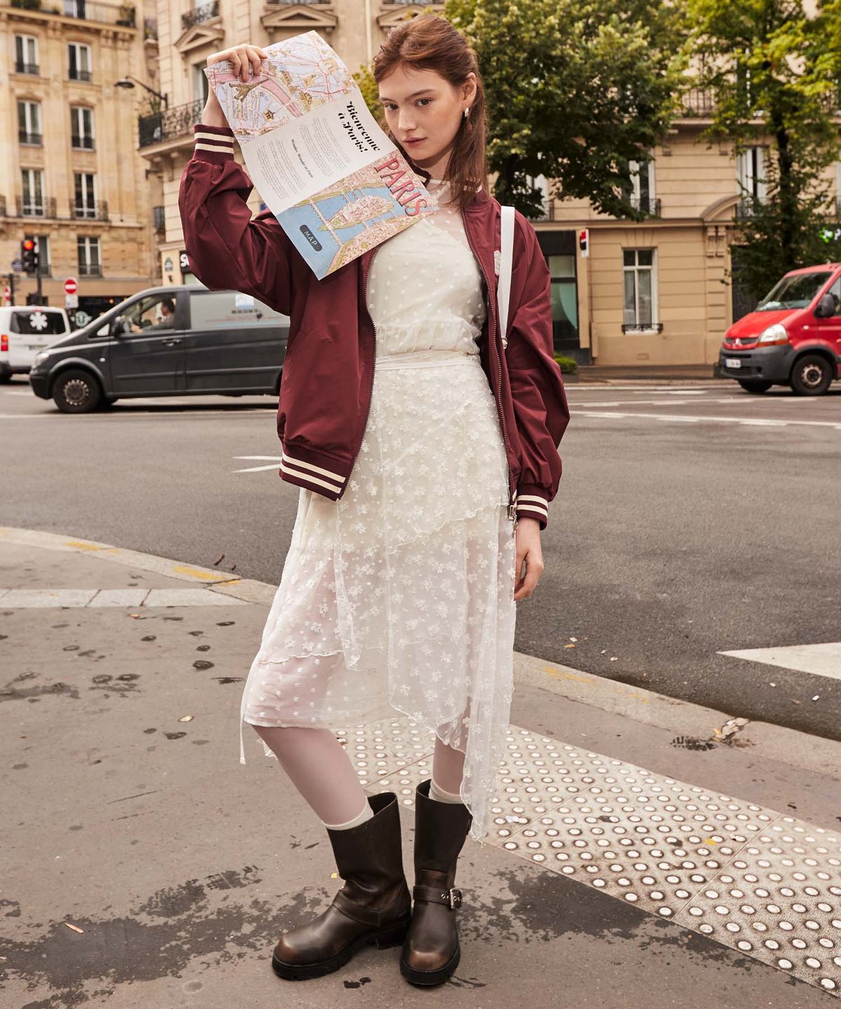 라츠유(LOTSYOU) Bella Windbreaker Burgundy