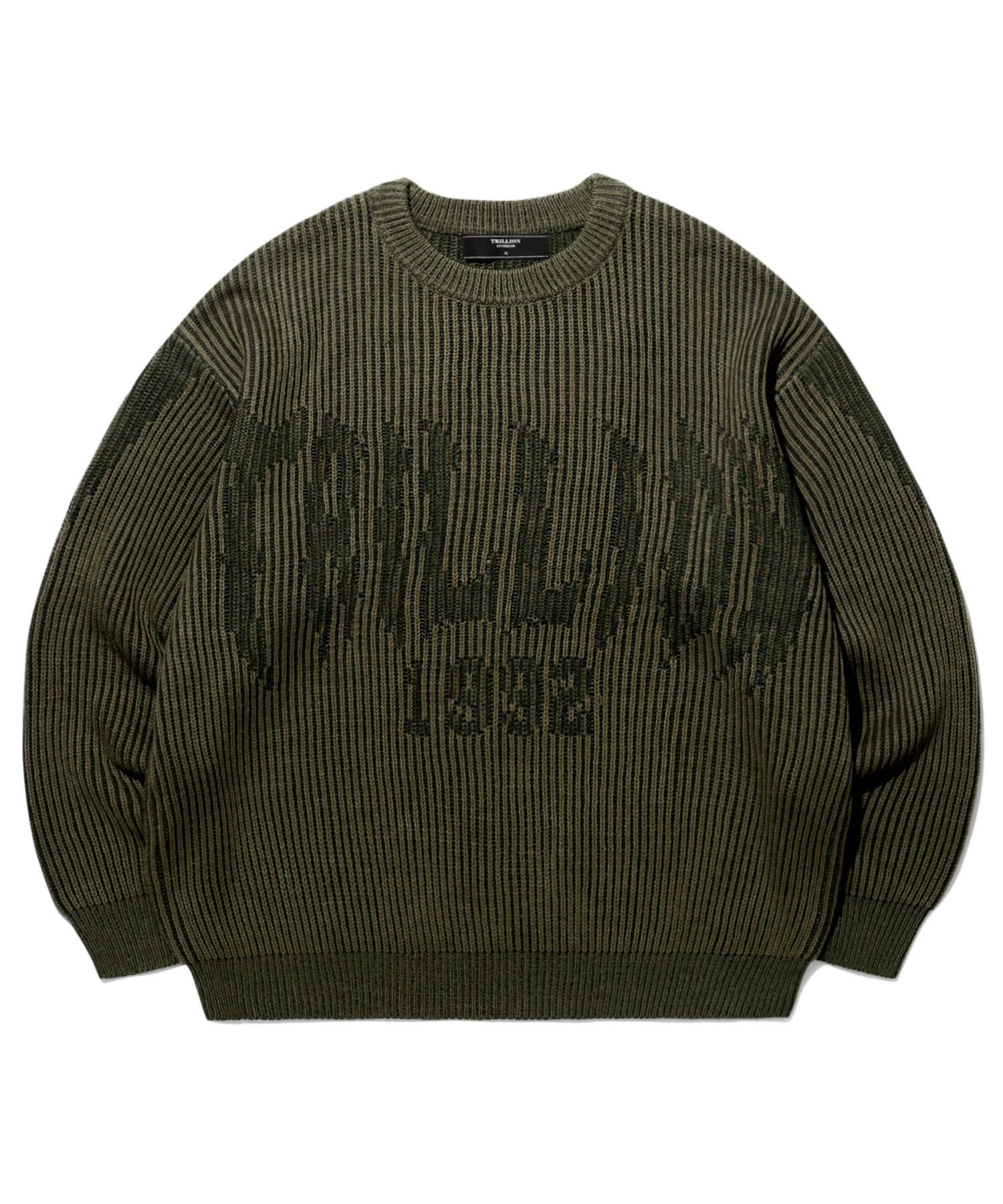 MUSINSA | TRILLION Washable two-tone crewneck graphic knit