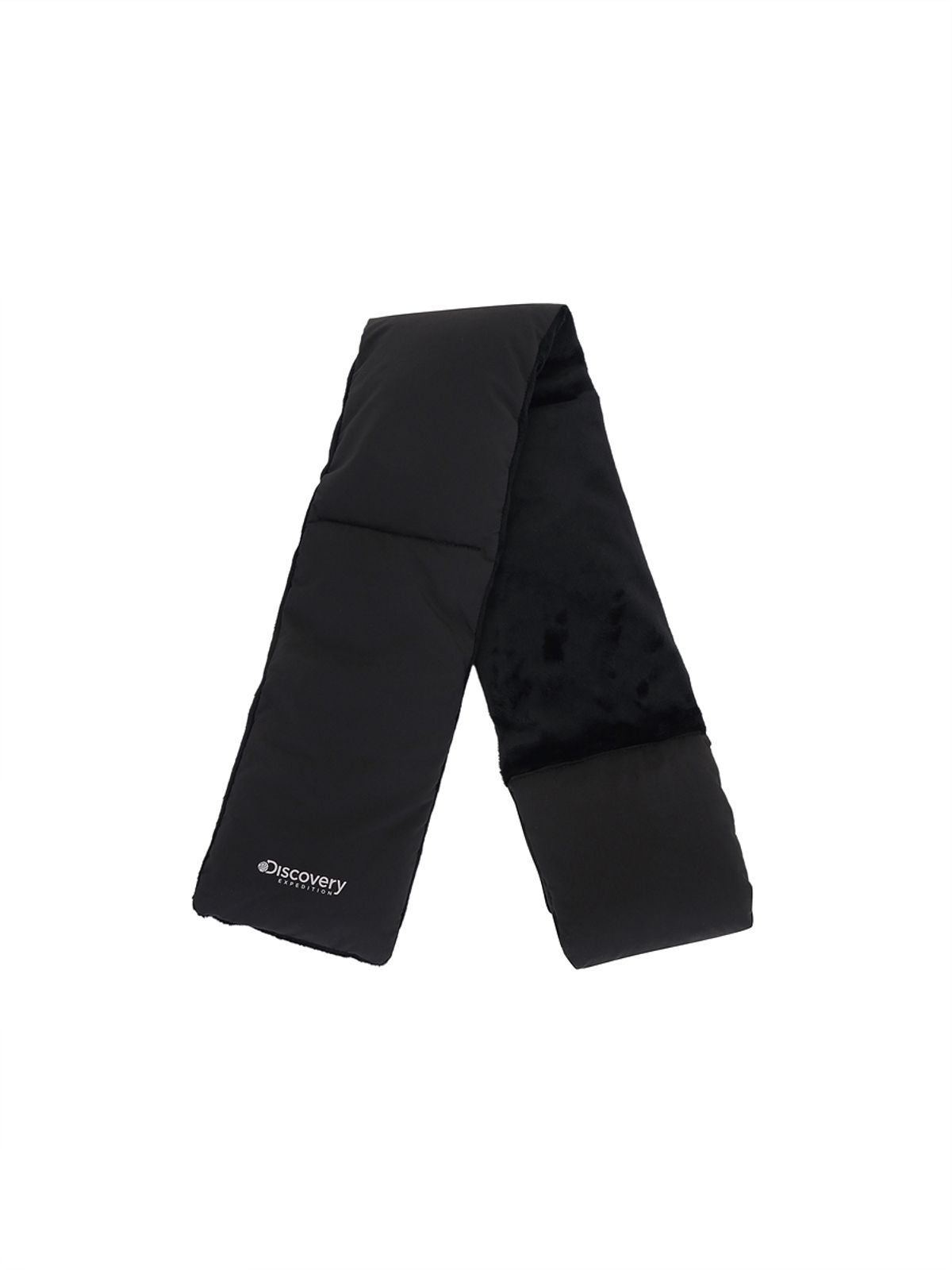 디스커버리 익스페디션(DISCOVERY EXPEDITION) 로고프린트 패딩 머플러 (BLACK)