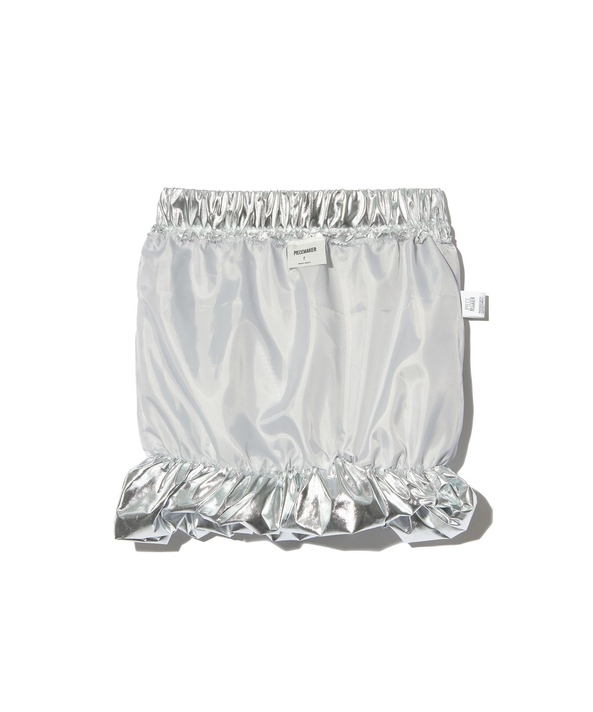 피스메이커(PIECE MAKER) NYLON SHIRRING PUMPKIN SKIRT (SILVER)