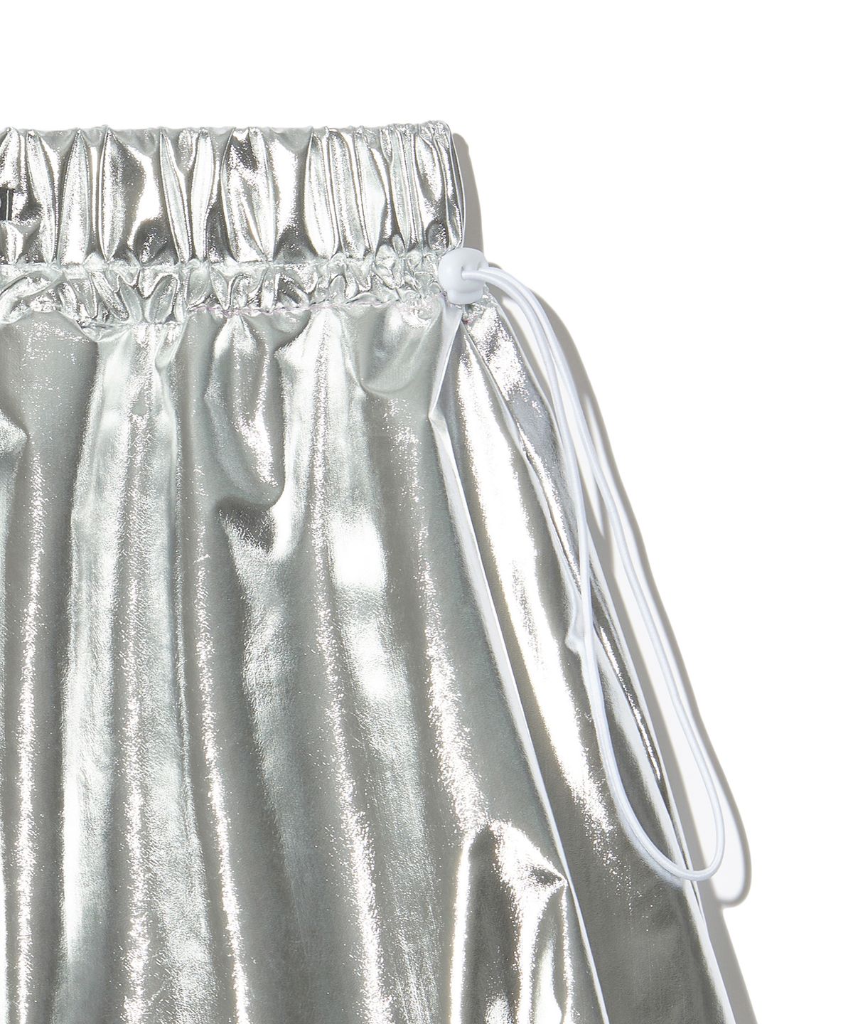 피스메이커(PIECE MAKER) NYLON SHIRRING PUMPKIN SKIRT (SILVER)