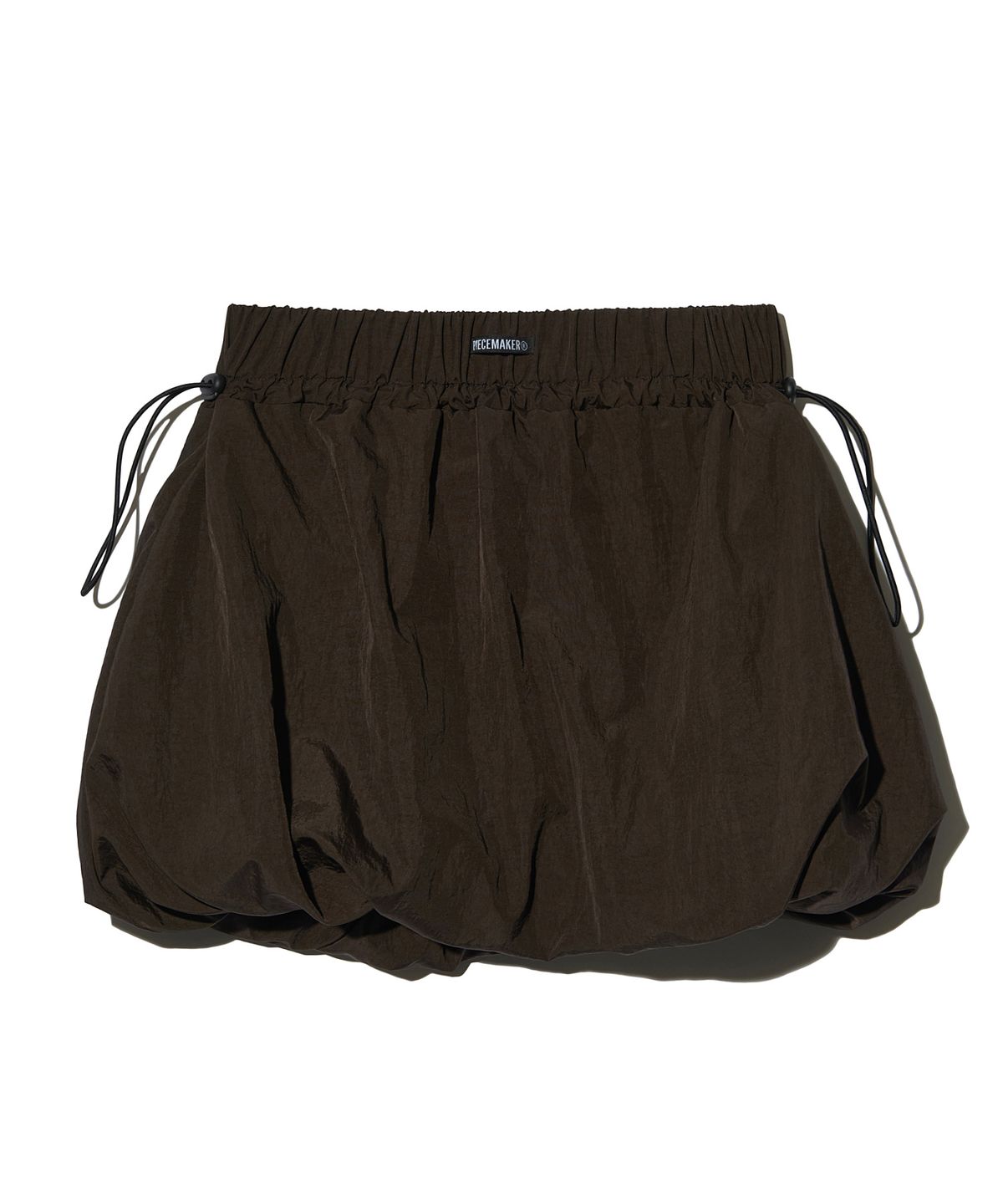 피스메이커(PIECE MAKER) NYLON SHIRRING PUMPKIN SKIRT (BROWN)