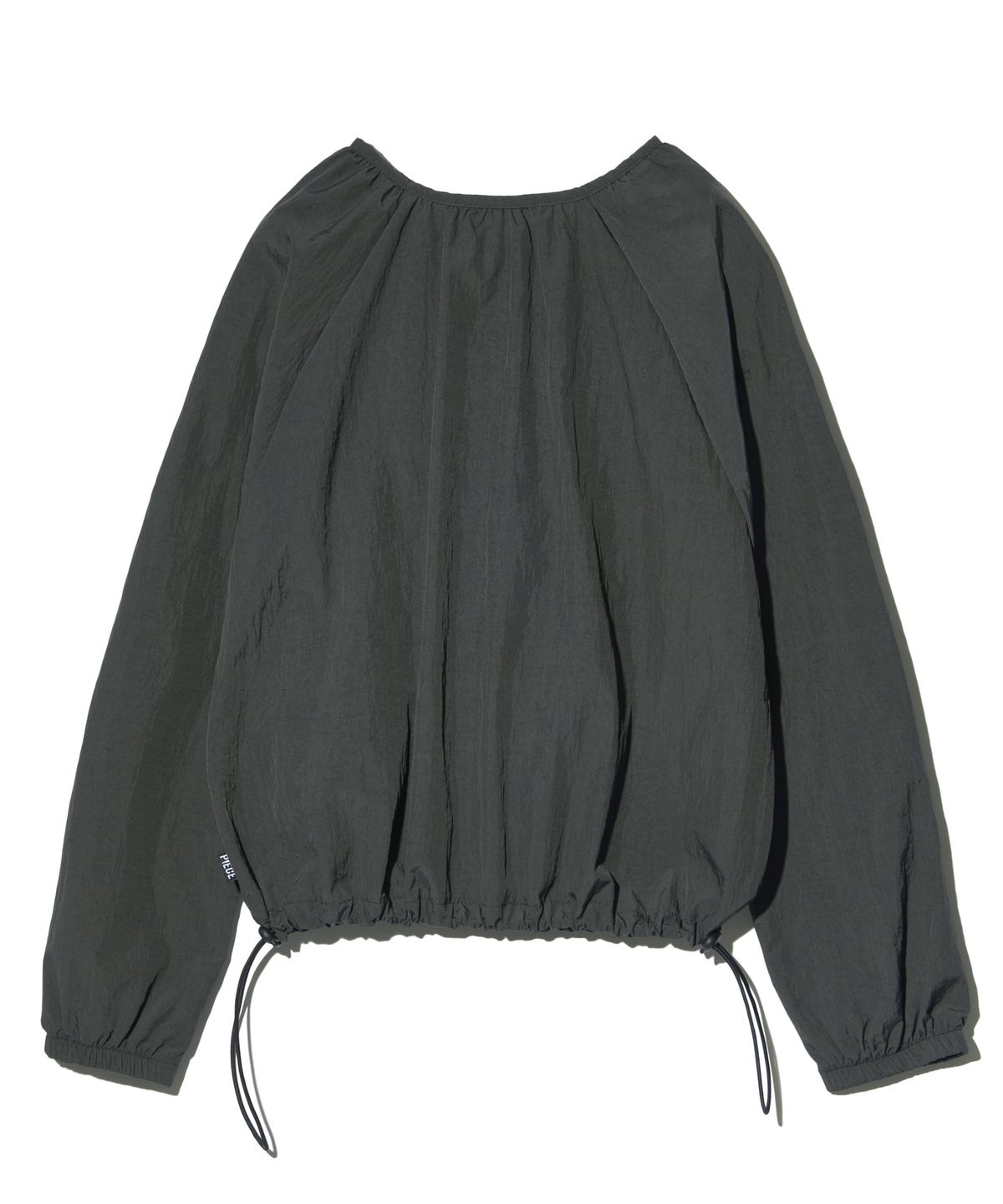피스메이커(PIECE MAKER) NYLON SHIRRING WARM UP CREW (CHARCOAL)