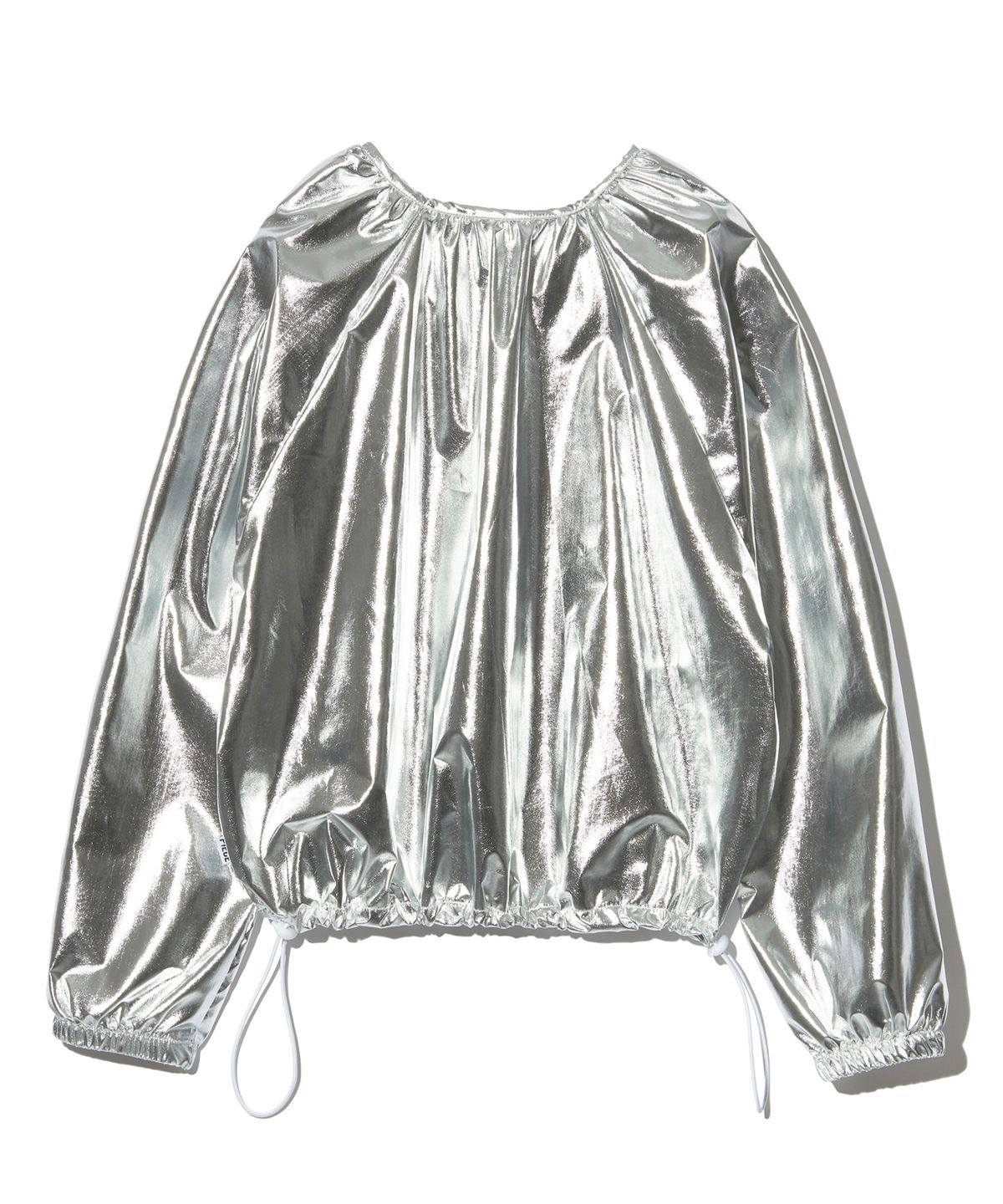 피스메이커(PIECE MAKER) NYLON SHIRRING WARM UP CREW (SILVER)