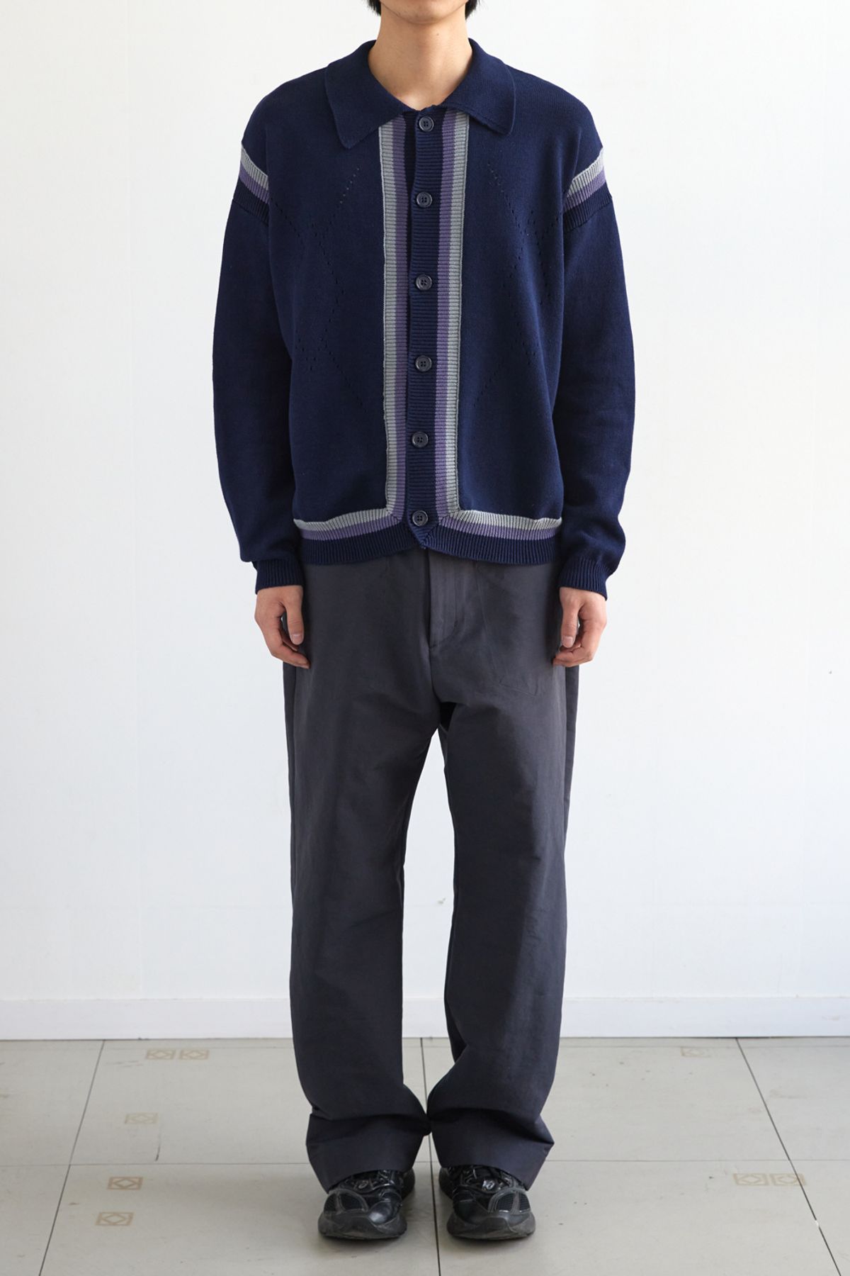 해칭룸(HATCHINGROOM) Archive Cardigan Dark Navy