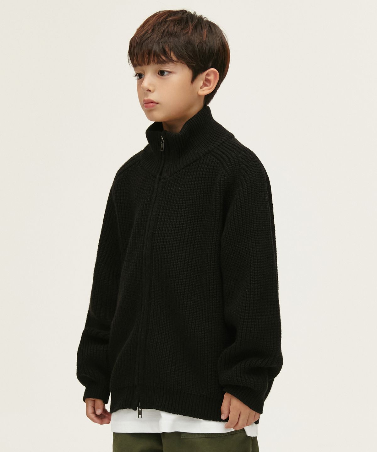 테이크이지 키즈(TAKEASY KIDS) 울케어 집업니트(블랙)