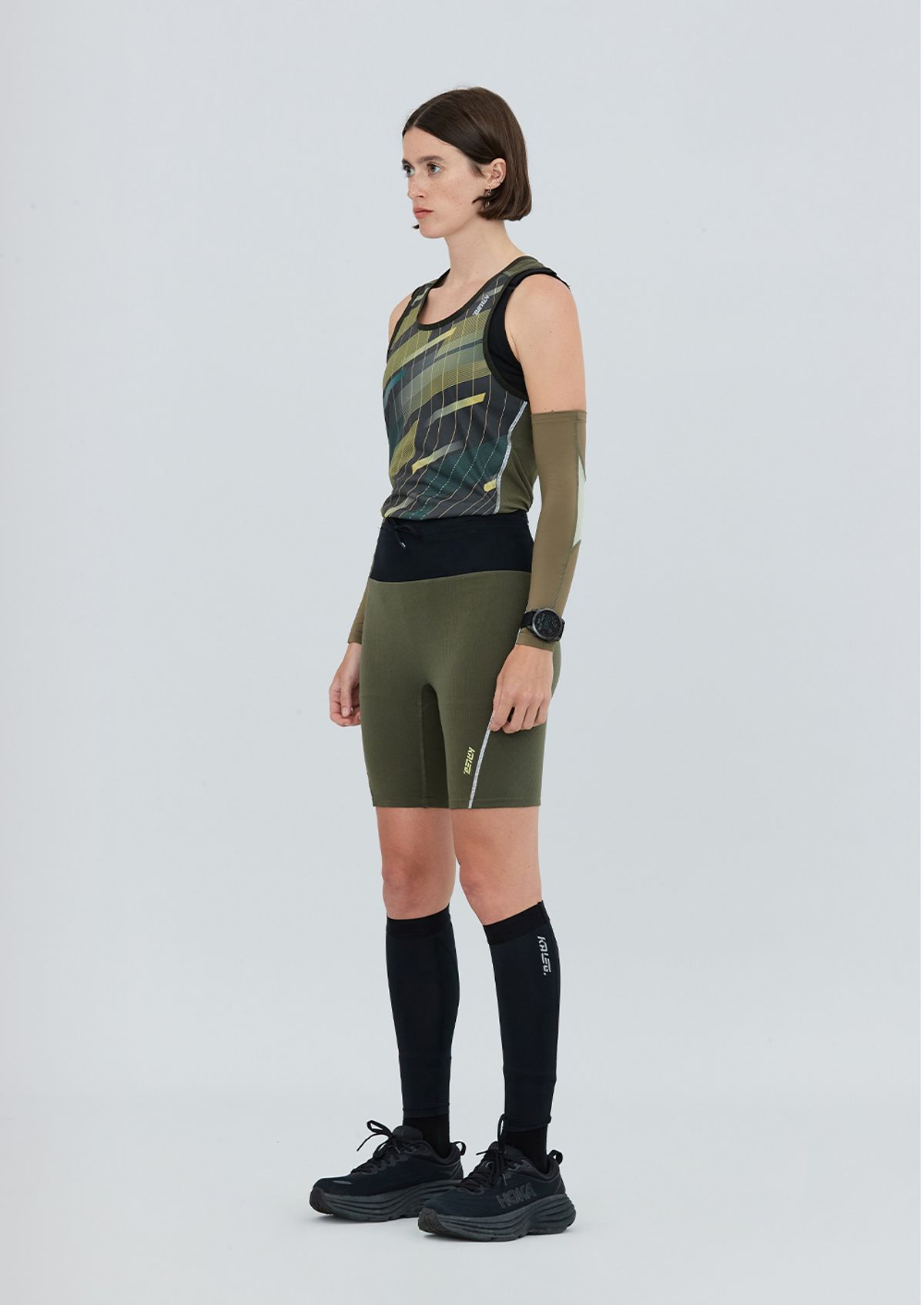 칼렉(KALEG) WOMENS FLIGHT SHORT TIGHTS (8) GREY KHAKI