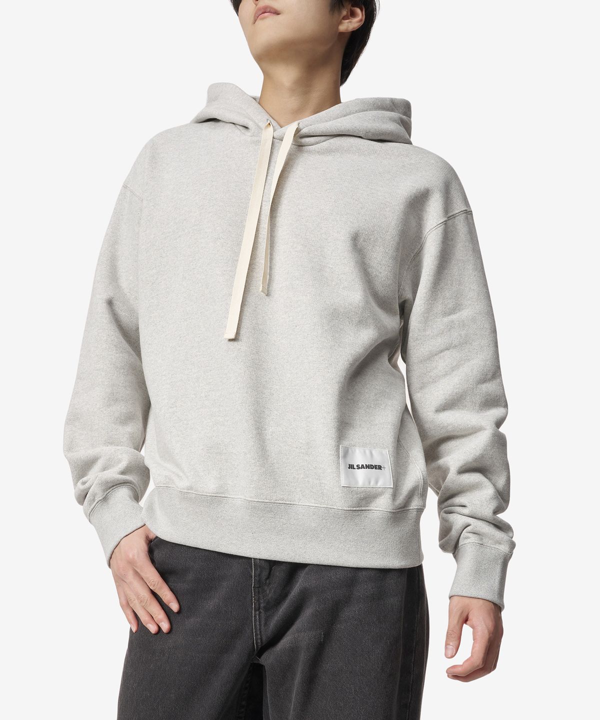 질 샌더(JIL SANDER) 로고 라벨 후드 - 그레이 / J47GU0105J20010052