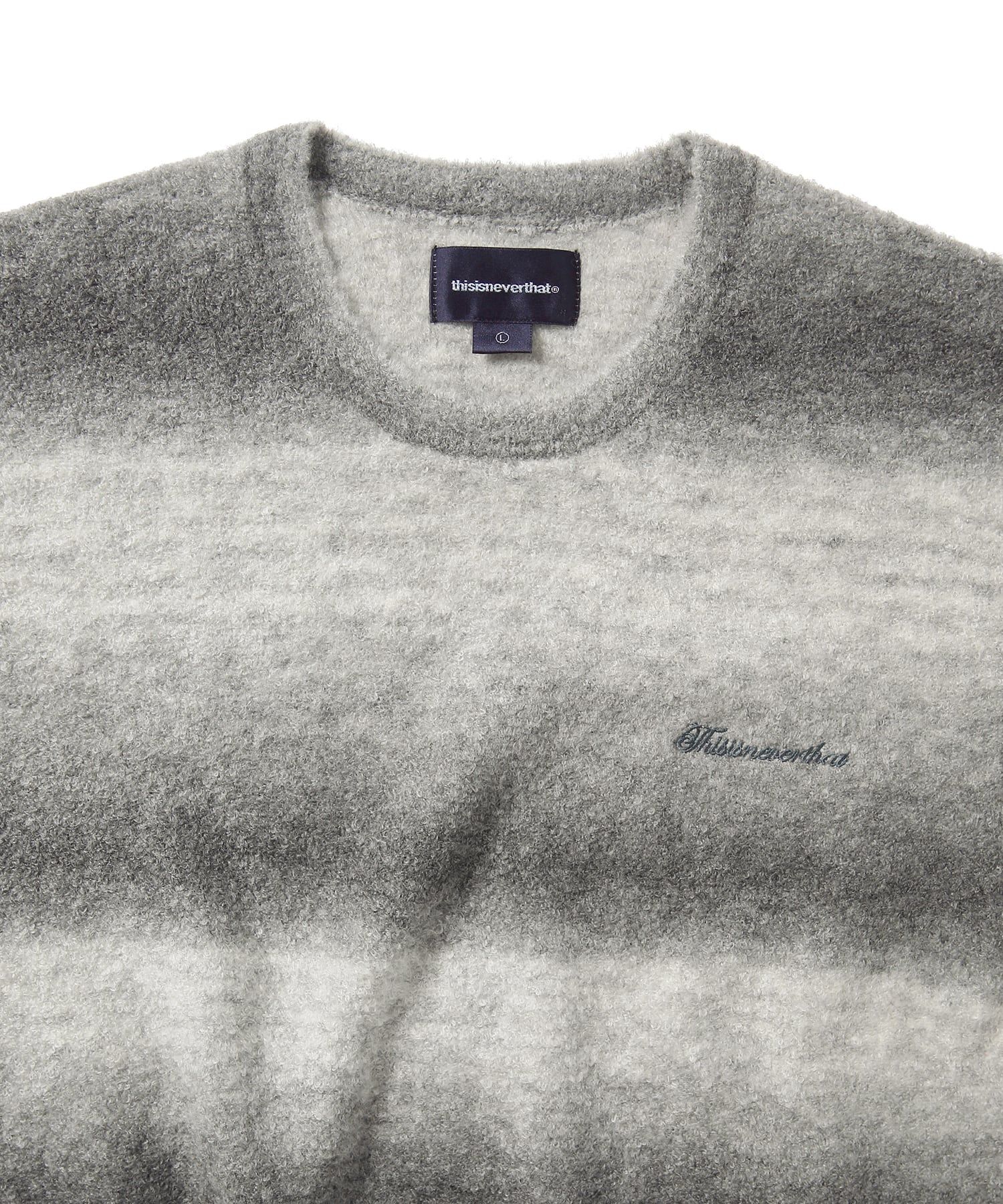 MUSINSA | thisisneverthat Ombre Knit Sweater Grey
