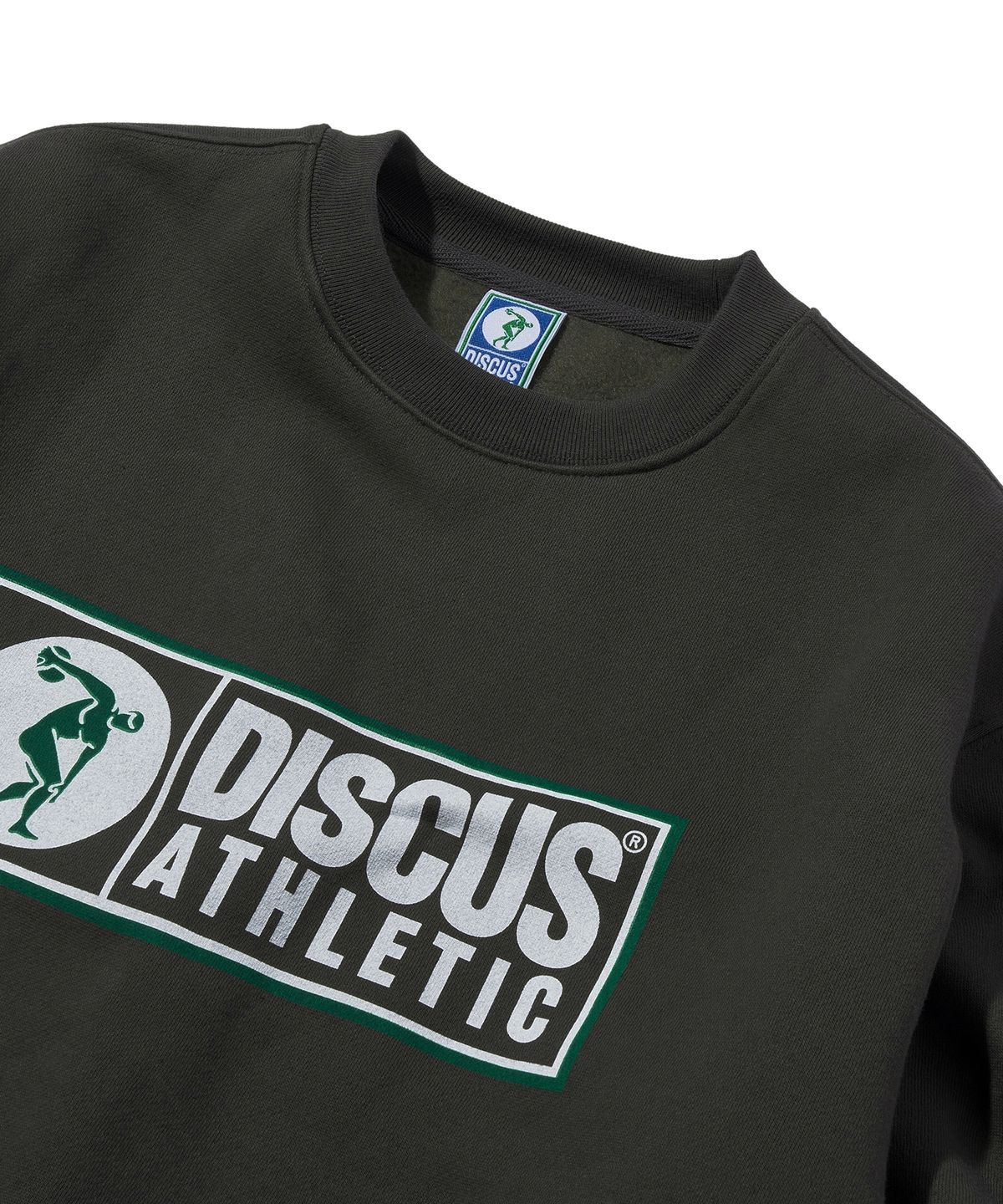 디스커스 애슬레틱(DISCUS ATHLETIC) 기모 레귤러 핏 로고 스웨트 셔츠 차콜
