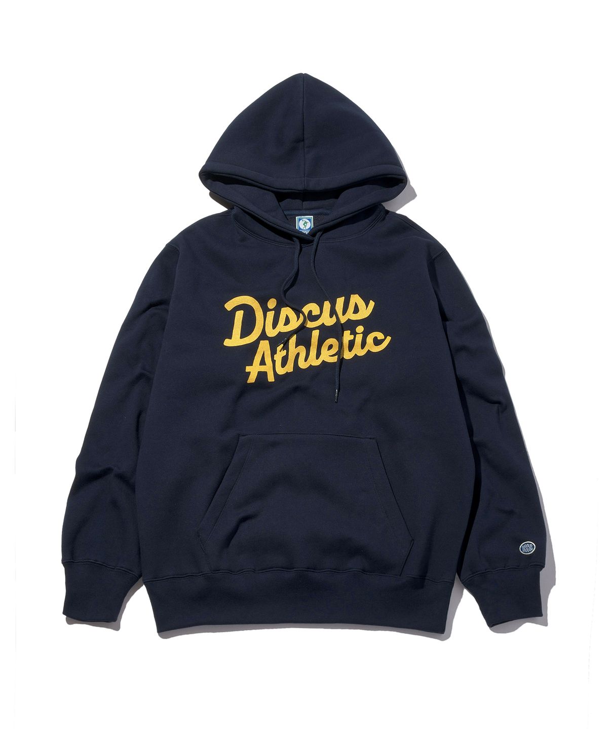 디스커스 애슬레틱(DISCUS ATHLETIC) 기모 레귤러 핏 컬시브 후디 네이비