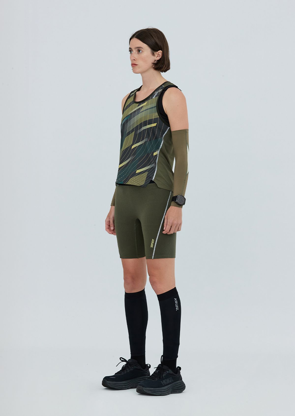 칼렉(KALEG) WOMENS FLIGHT RACE SINGLET (ATHLETIC) GREY KHAKI