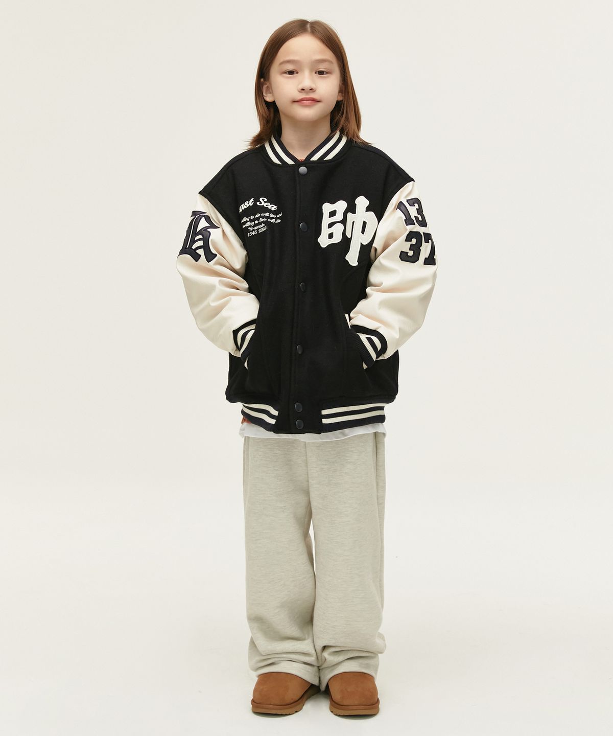 테이크이지 키즈(TAKEASY KIDS) 울 바시티 자켓(네이비)
