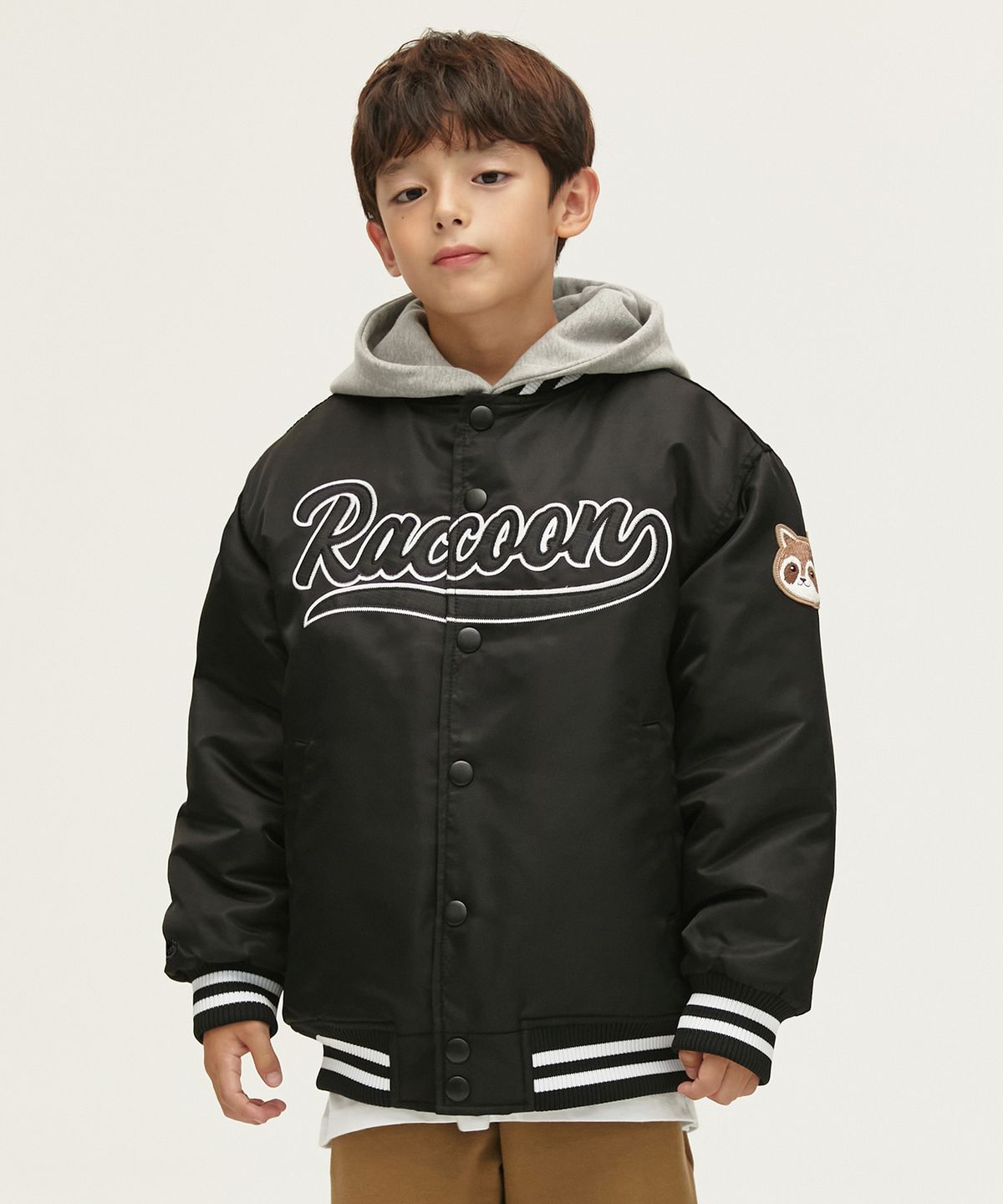 테이크이지 키즈(TAKEASY KIDS) 라쿠 베이스볼 오버자켓(블랙)