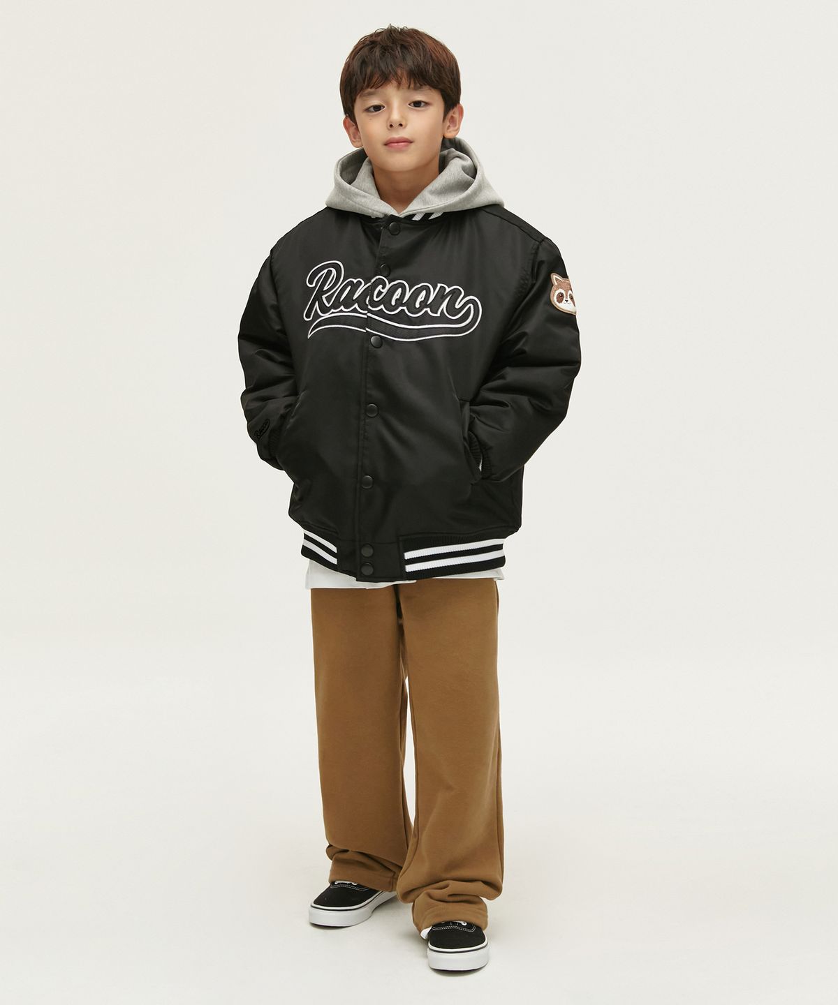 테이크이지 키즈(TAKEASY KIDS) 라쿠 베이스볼 오버자켓(블랙)