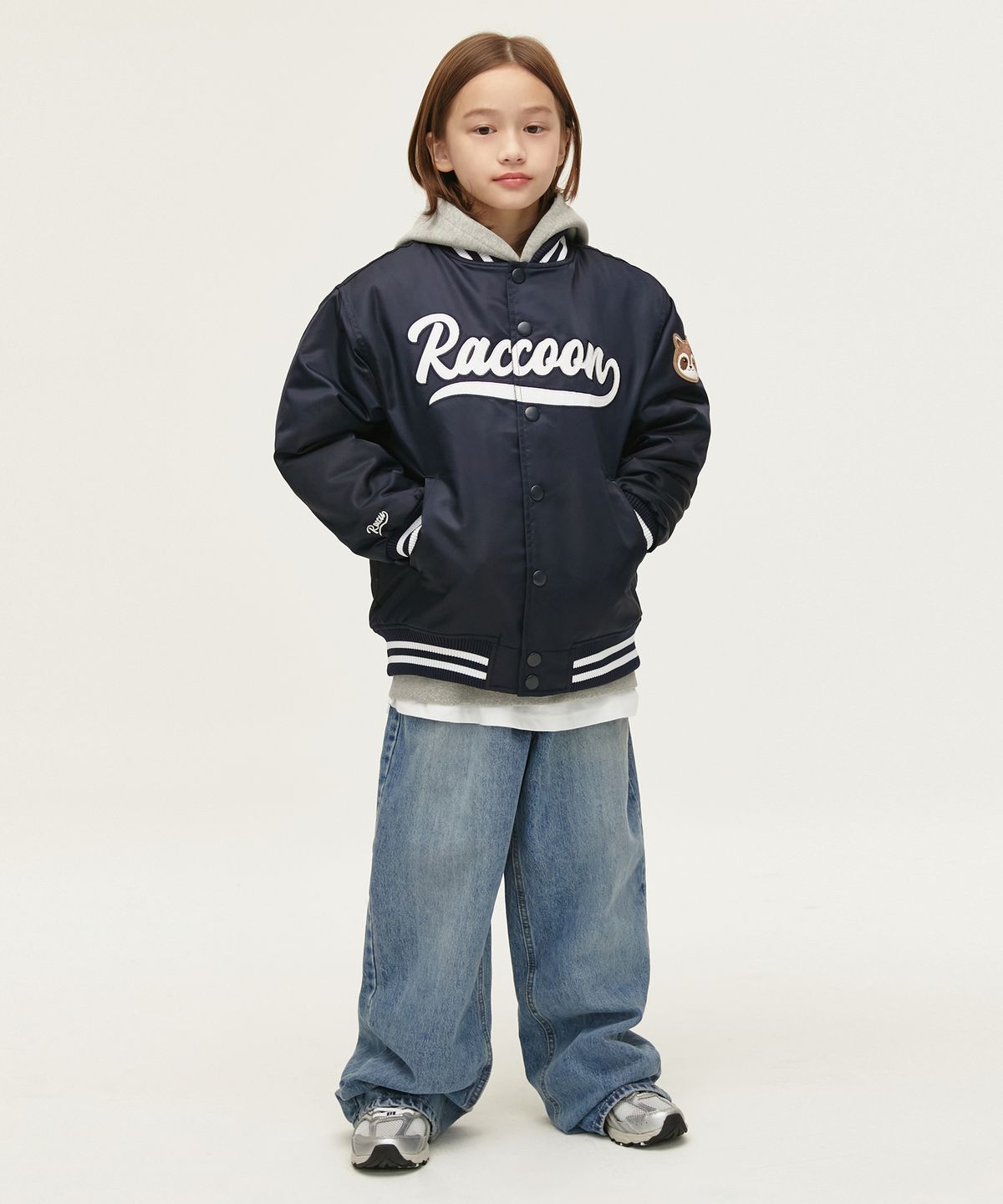 테이크이지 키즈(TAKEASY KIDS) 라쿠 베이스볼 오버자켓(네이비)