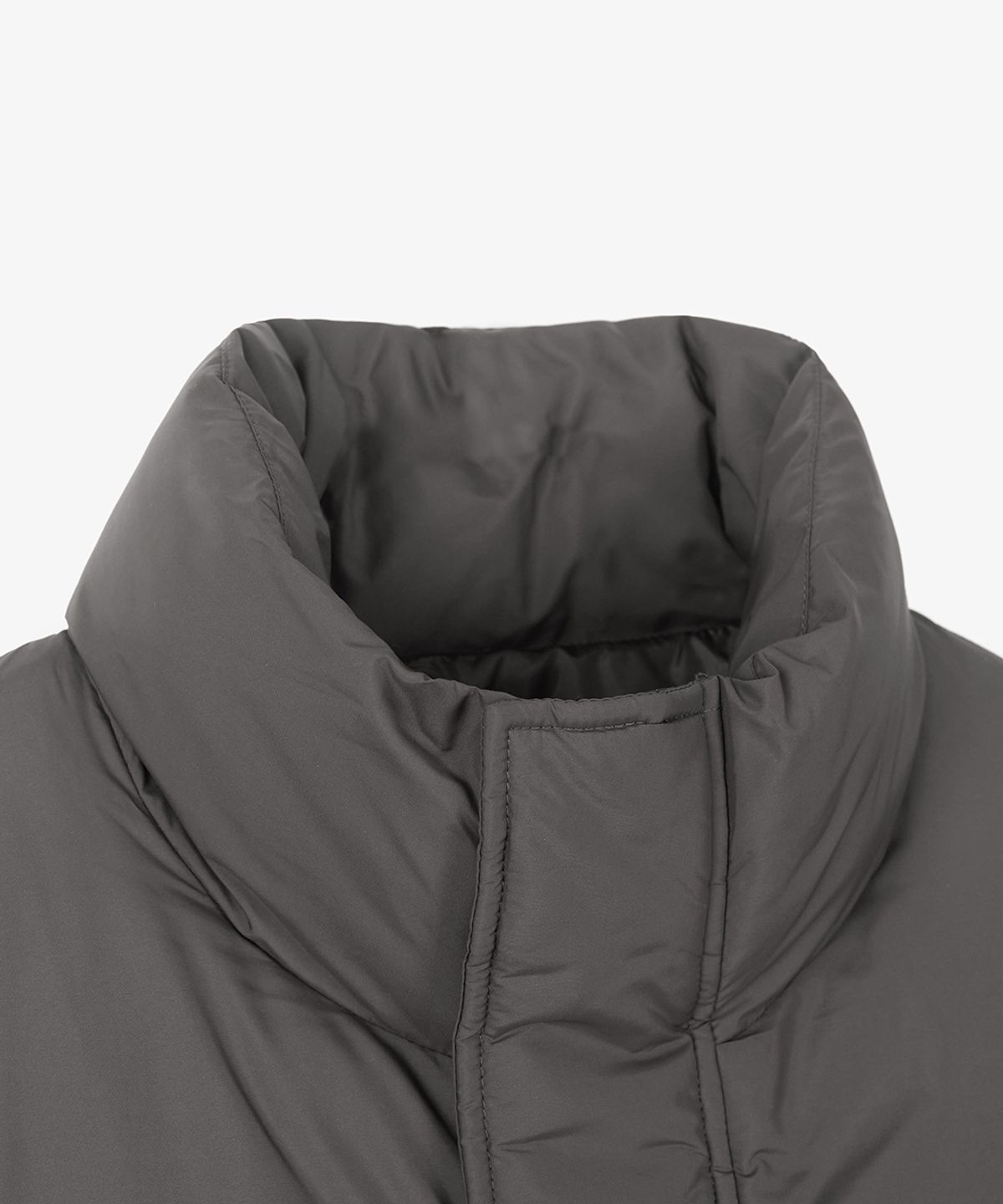 토피(TOFFEE) 논 퀼팅 크롭 패딩 점퍼 (CHARCOAL GREY)