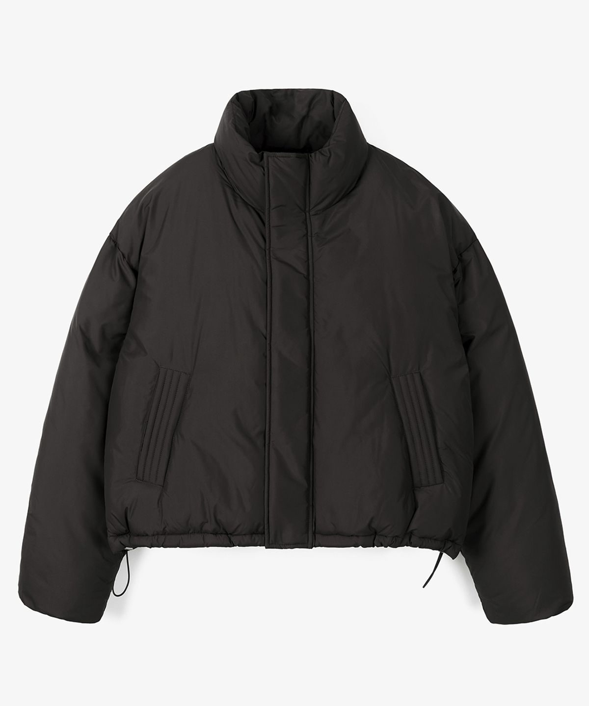 토피(TOFFEE) 논 퀼팅 크롭 패딩 점퍼 (BLACK)
