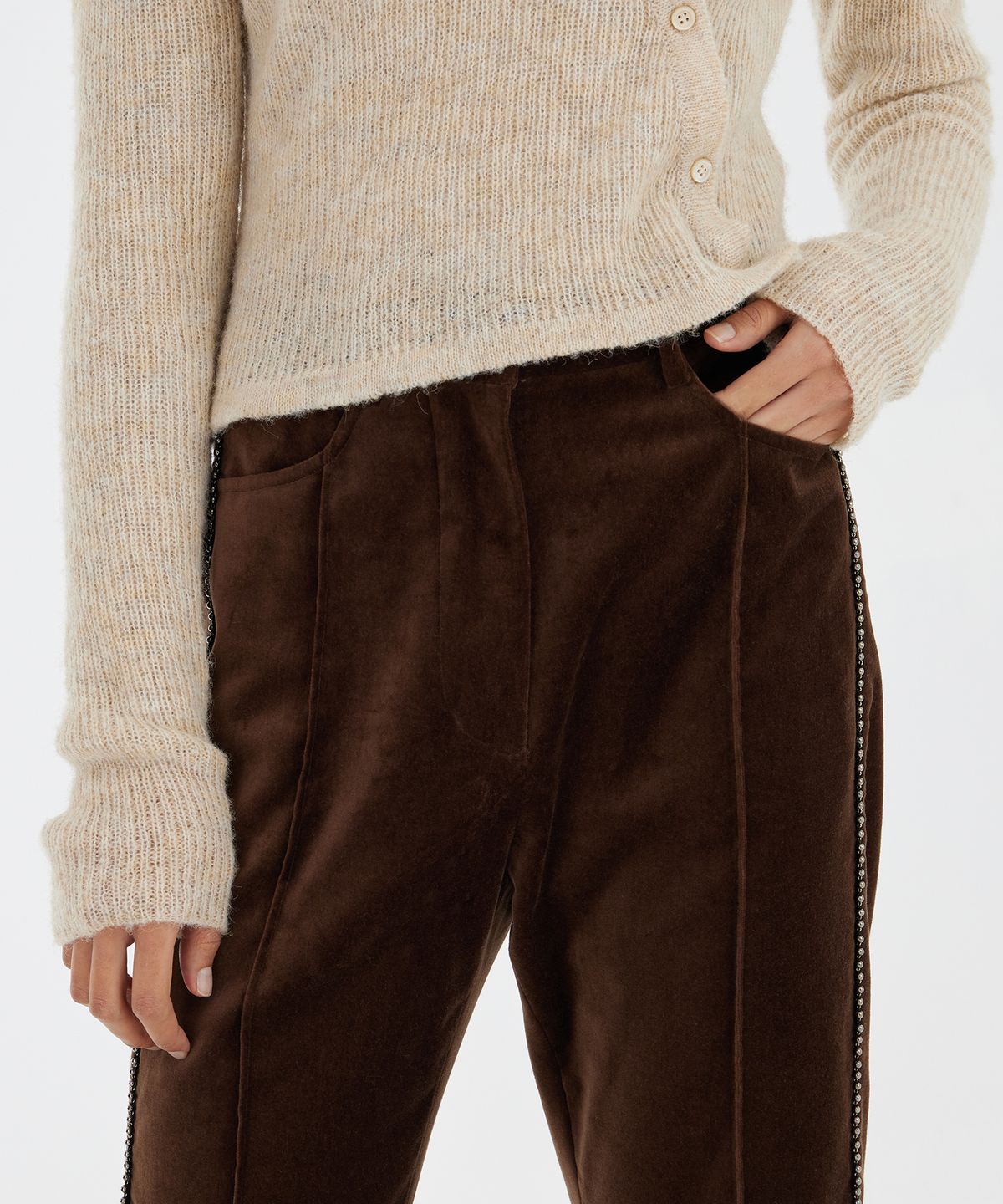 유스(YOUTH) Bootcut Pants  - Brown