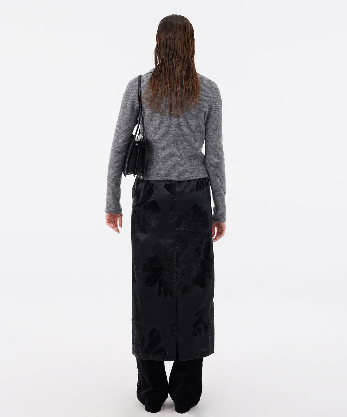 유스(YOUTH) Asymmetric Knit Shirt - Melange Charcoal Grey