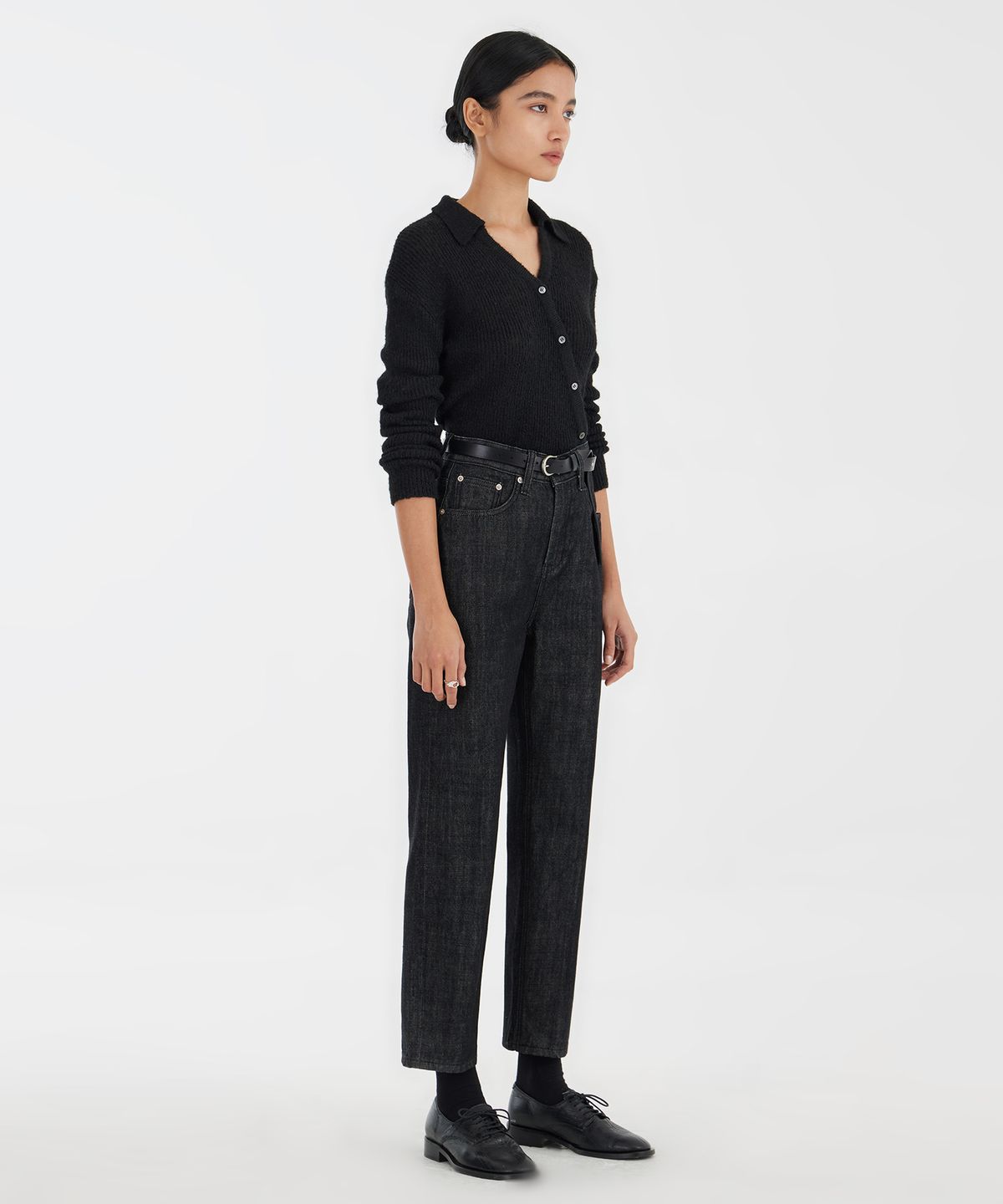 유스(YOUTH) Asymmetric Knit Shirt - Black