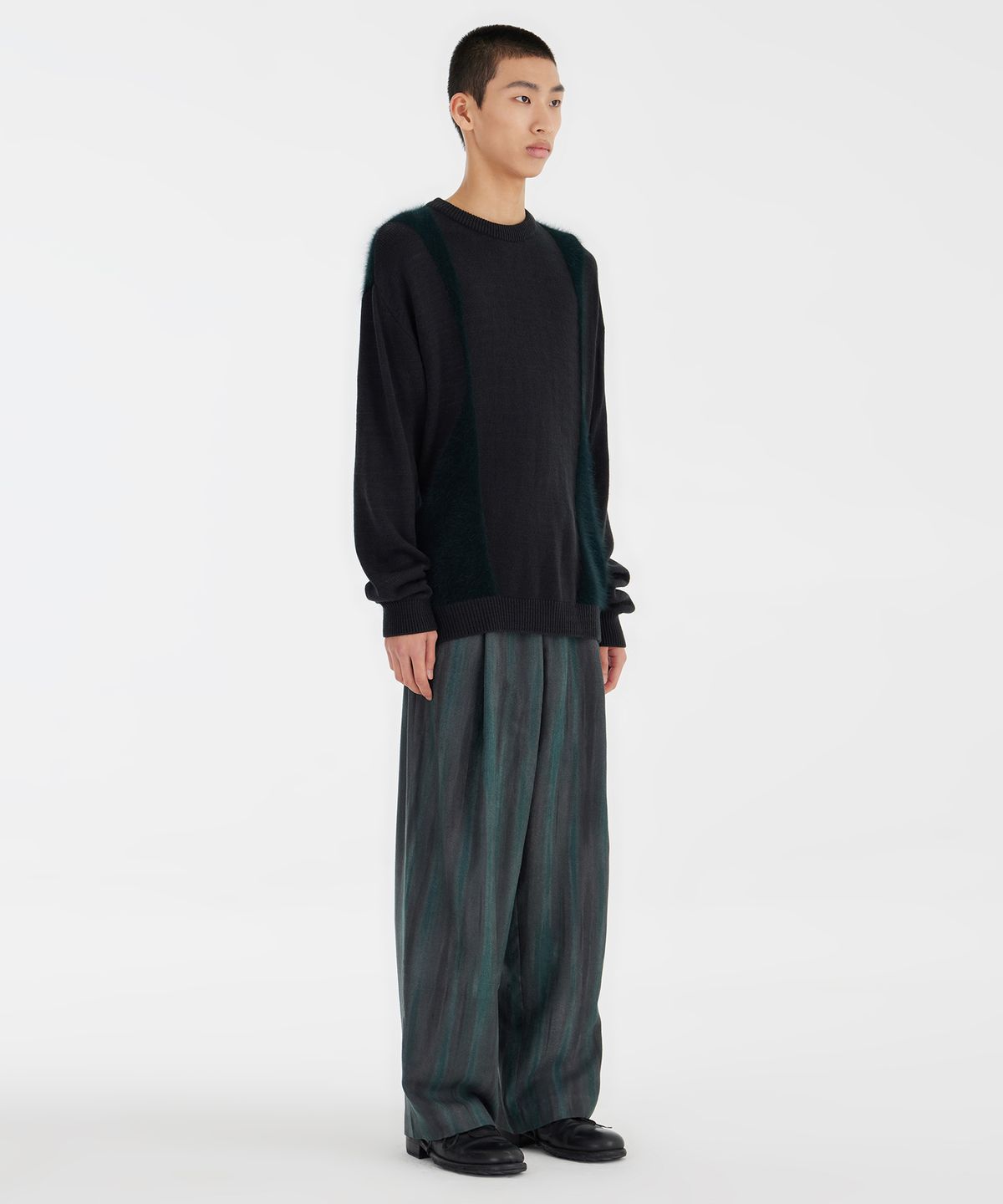 유스(YOUTH) Structured Wide Pants - Blue Green
