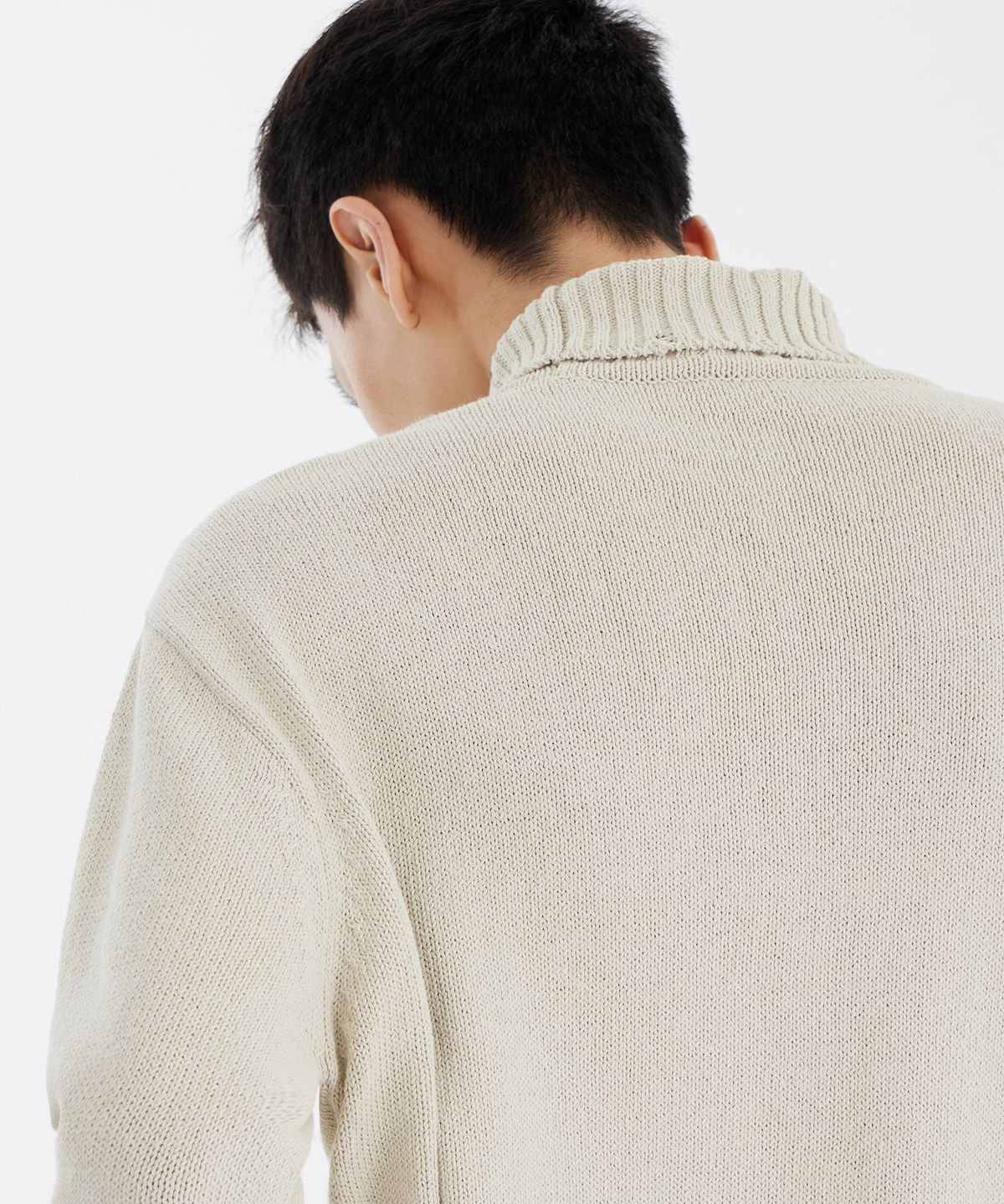 유스(YOUTH) Damaged Rip Turtleneck T-shirt - Ivory