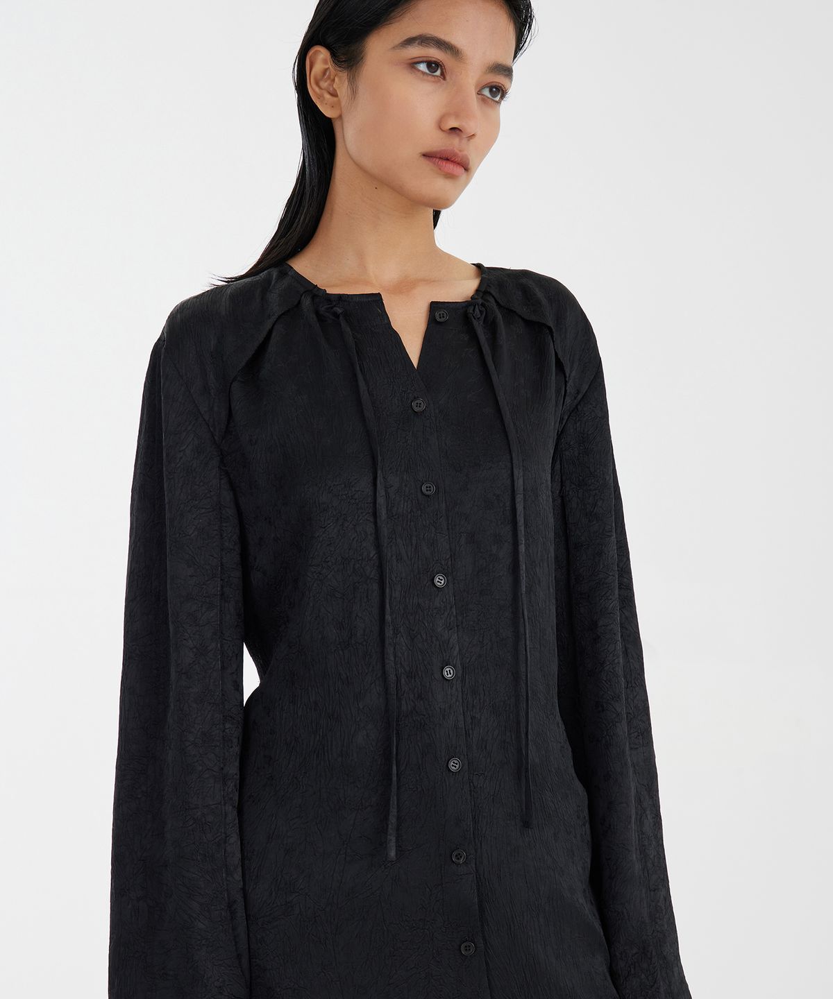 유스(YOUTH) Buttoned Maxi Dress - Black