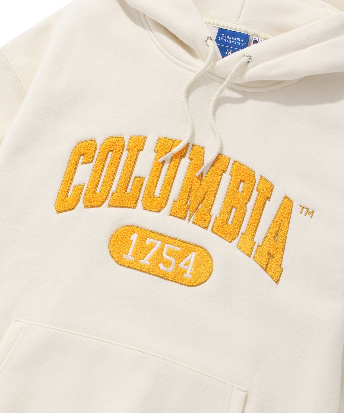 컬럼비아 유니버시티(COLUMBIA UNIVERSITY) 1754 ARCH LOGO BOUCLE FLEECE HOODIE 크림