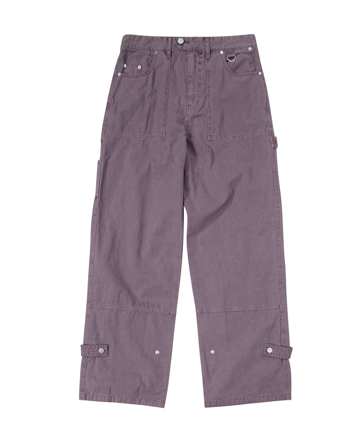 더바이닐하우스(THEVINYLHOUSE) DYED DOUBLE KNEE PANTS PURPLE (VH2DFUPA10A)