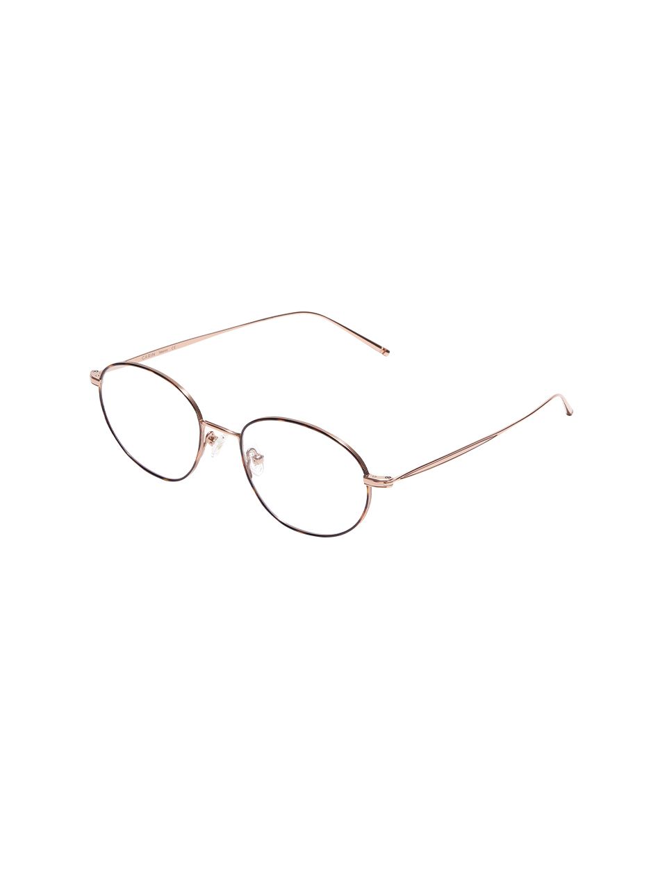 メガネ CARIN EdelS C4 EDELL S C4 CARIN 鈦金屬橢圓框光學眼鏡NewJeans代言/琥珀棕玫瑰金#EDELL C4