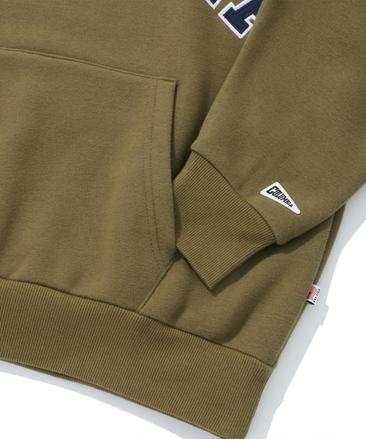 컬럼비아 유니버시티(COLUMBIA UNIVERSITY) COLUMBIA ARCH OVER-FIT FLEECE HOODIE 카키브라운