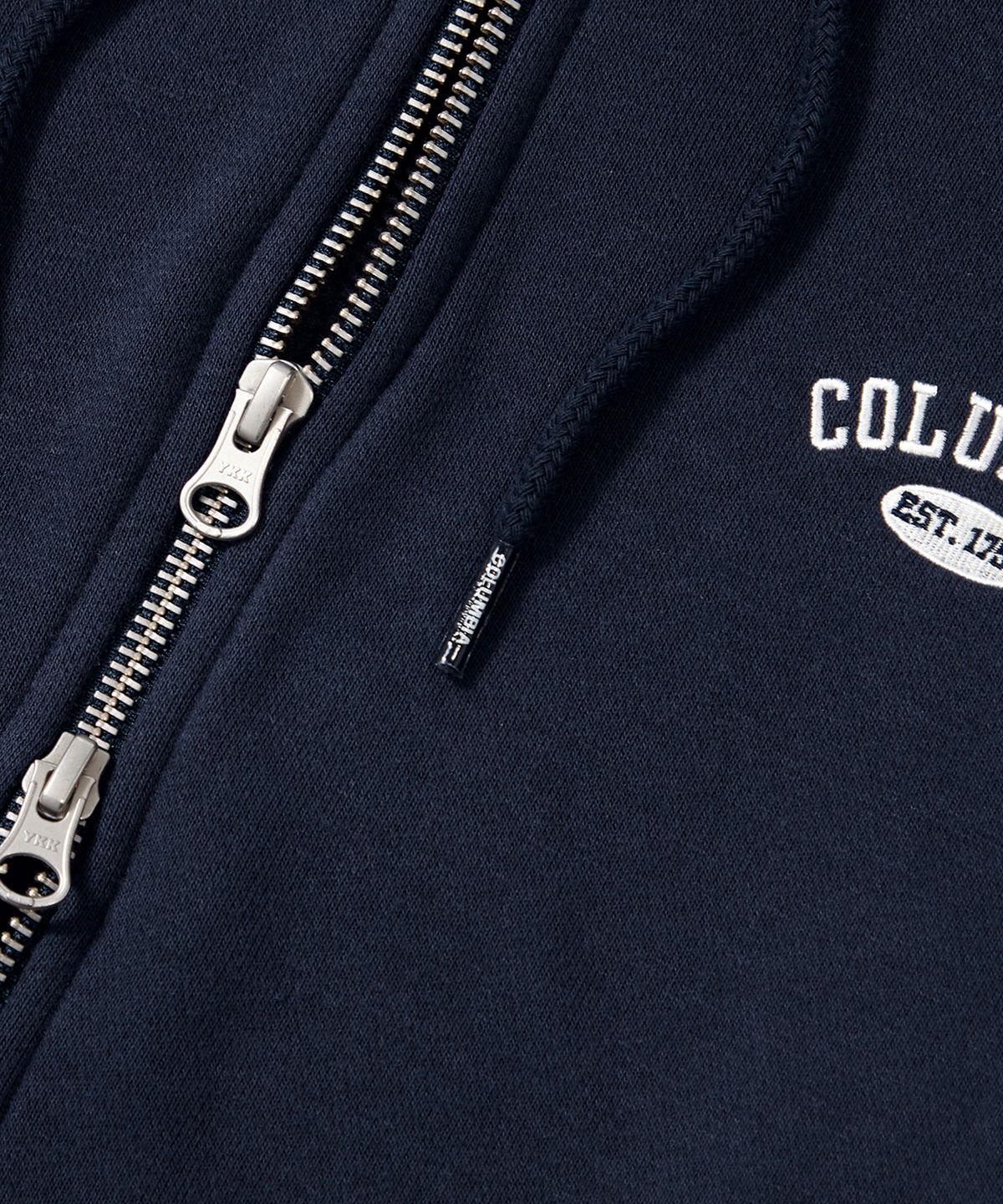 컬럼비아 유니버시티(COLUMBIA UNIVERSITY) CU ARCH LOGO FLEECE ZIP-UP HOODIE 크라운네이비
