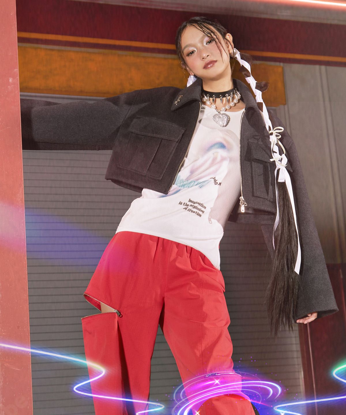 라라폭스(LALAFOX) IMAGINATION UNBALANCE CUT T-SHIRT WHITE BP3CL005