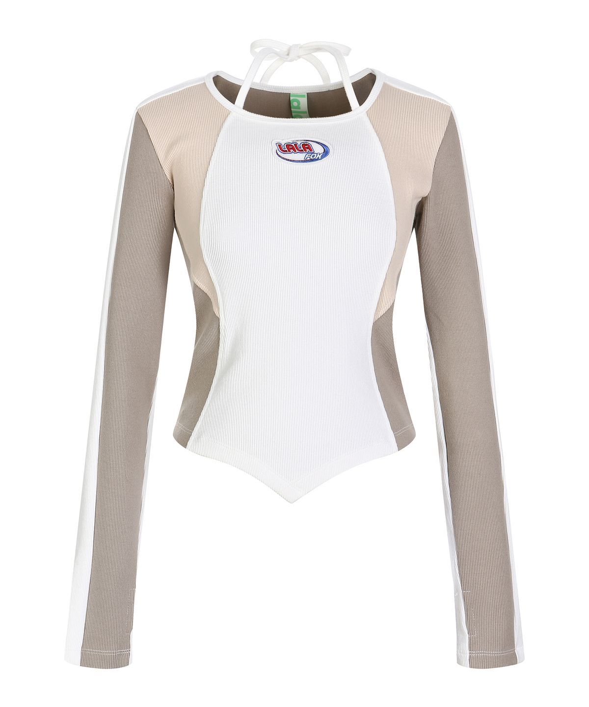 라라폭스(LALAFOX) STRAP COLOR BLOCK T-SHIRT IVORY BP3CL003