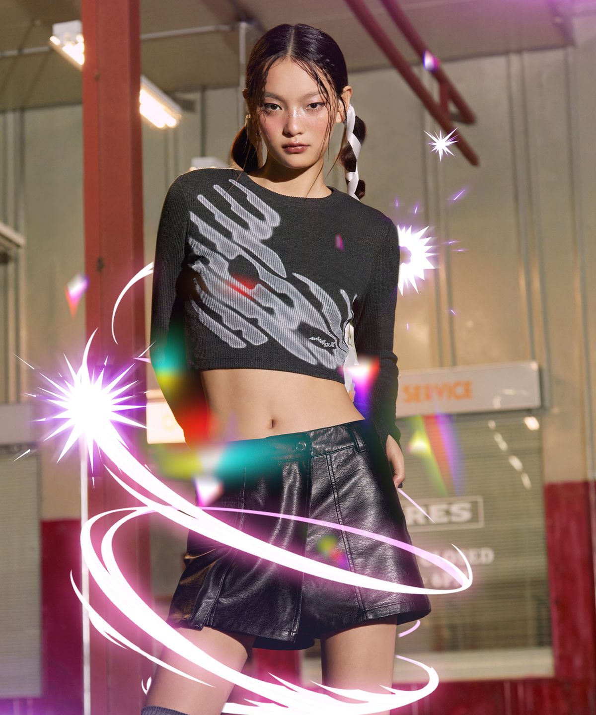 라라폭스(LALAFOX) FOX GRAPHIC PRINTED T-SHIRT CHACHOAL BP3CL002