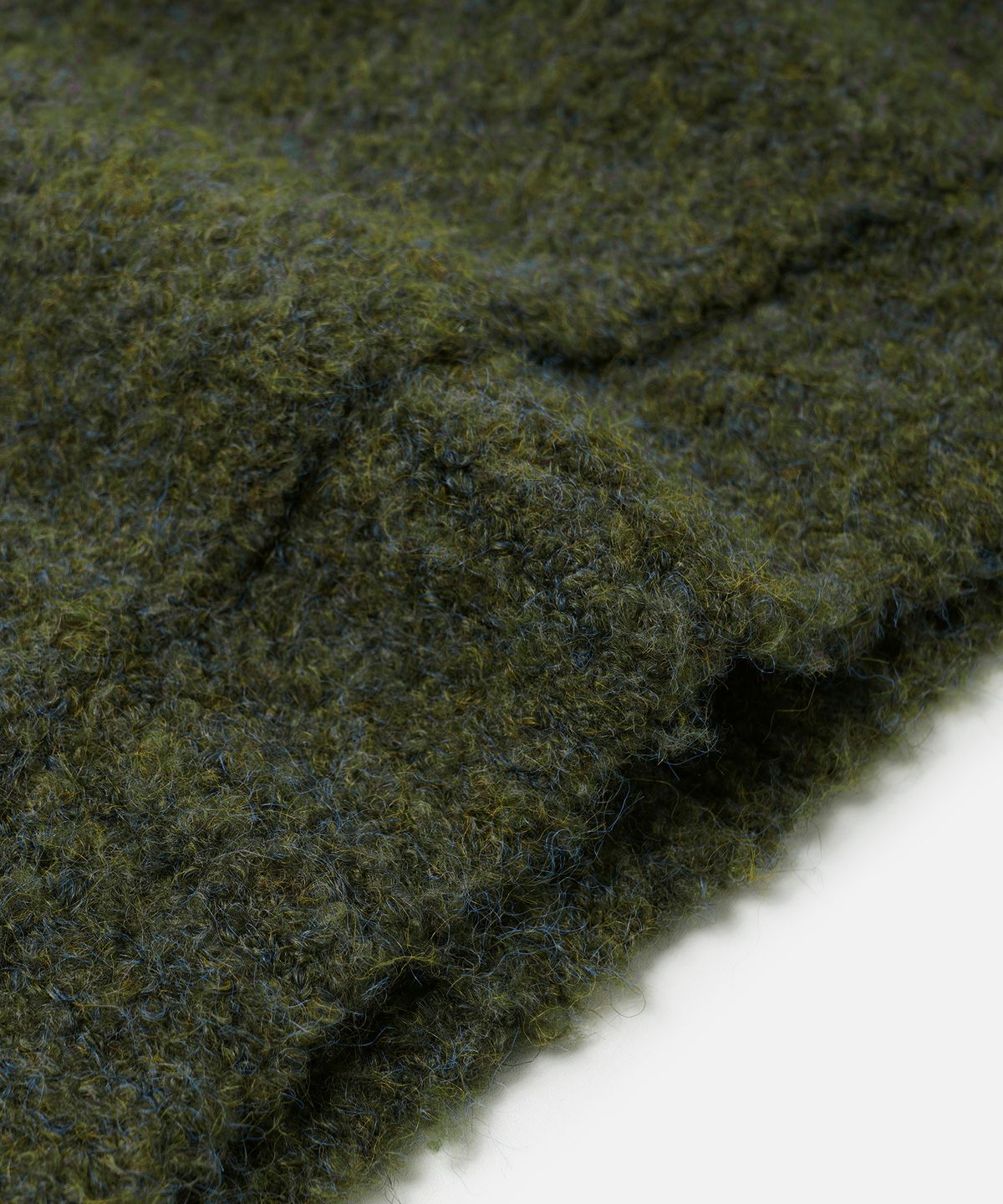 프리즘웍스(FRIZMWORKS) WAVE BOUCLE KNIT HOODY _ OLIVE