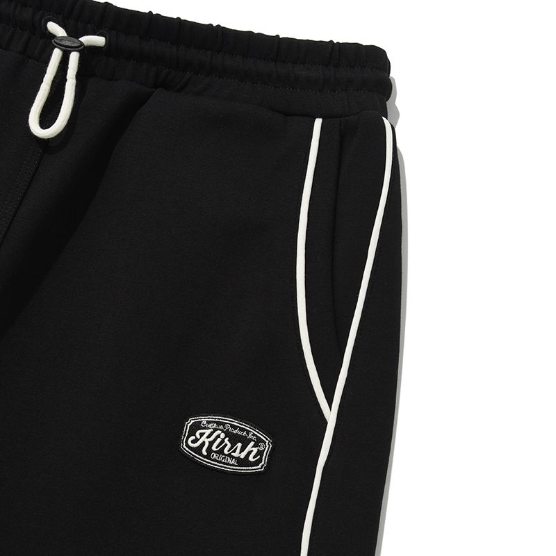 [ KIRSH ]★UNI LOGO WAPPEN LINE POINT WIDE PANTS MUSINSA | KIRSH Uni Logo Wappen Line Point Wide Pants [Black]