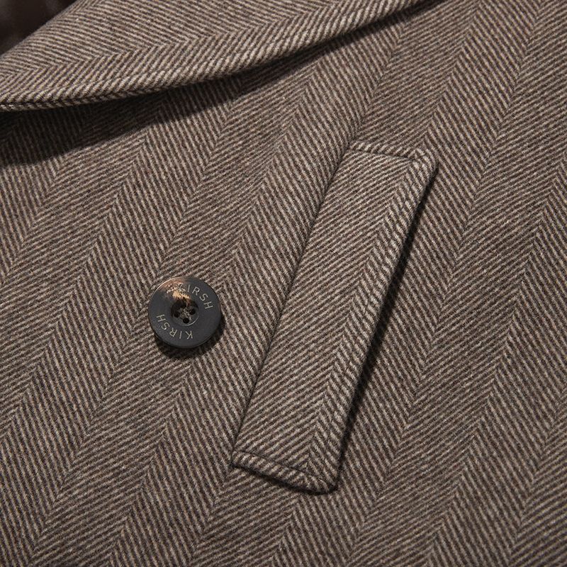 MUSINSA | KIRSH Collection Herringbone Overfit Half Coat [Brown]