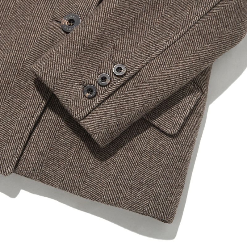 ☆関税込☆KIRSH★COLLECTION HERRINGBONE OVER FIT HALF COAT★ COLLECTION HERRINGBONE OVER FIT HALF COAT [BROWN] - KIRSH