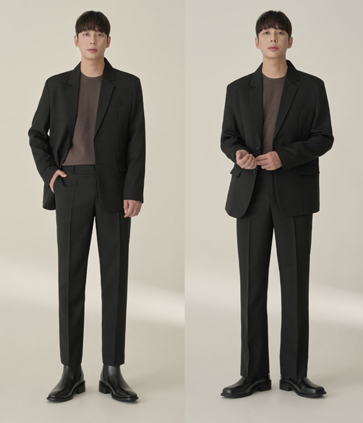 효지(HYOJI) 포시즌 레귤러핏 셋업 수트 (3컬러)
