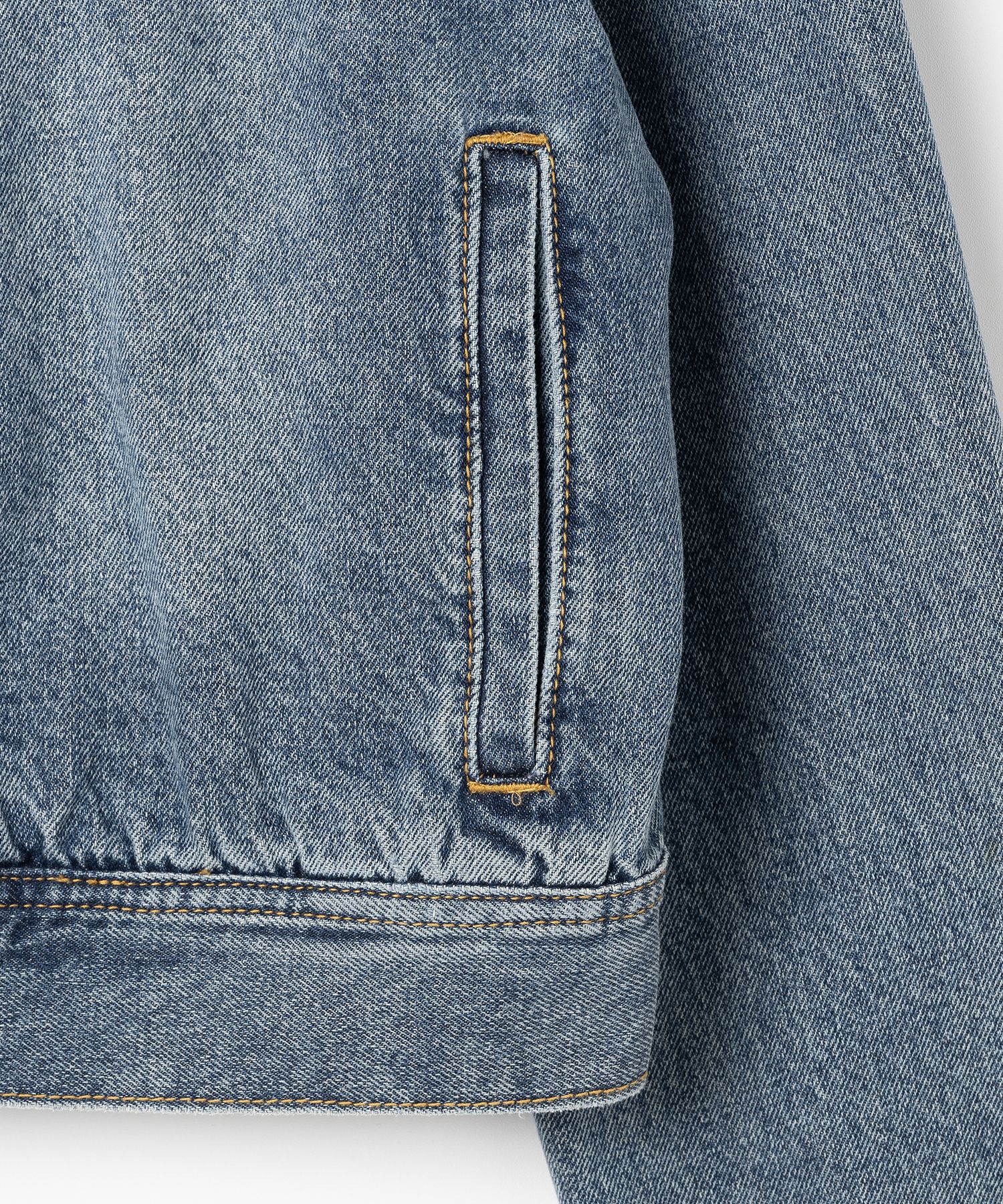 MUSINSA | MILLO WOMEN Washed Denim Racing Jacket [Vintage Blue]