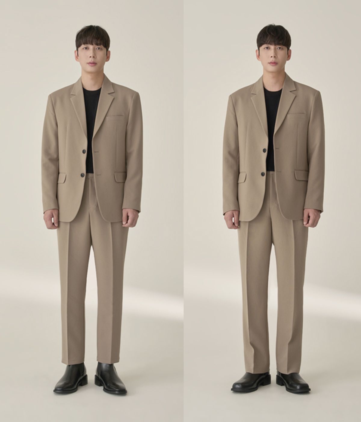 효지(HYOJI) [사계절][세트상품] 커스터마이징 핏 셋업 수트 (다크베이지)