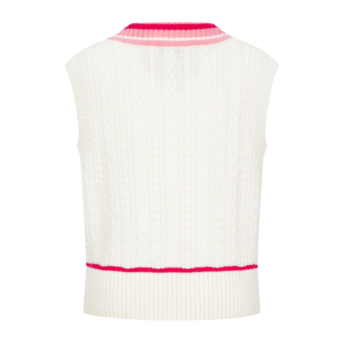 마틴골프(MARTINE GOLF) Coloring V Neck Knit Vest_O/White