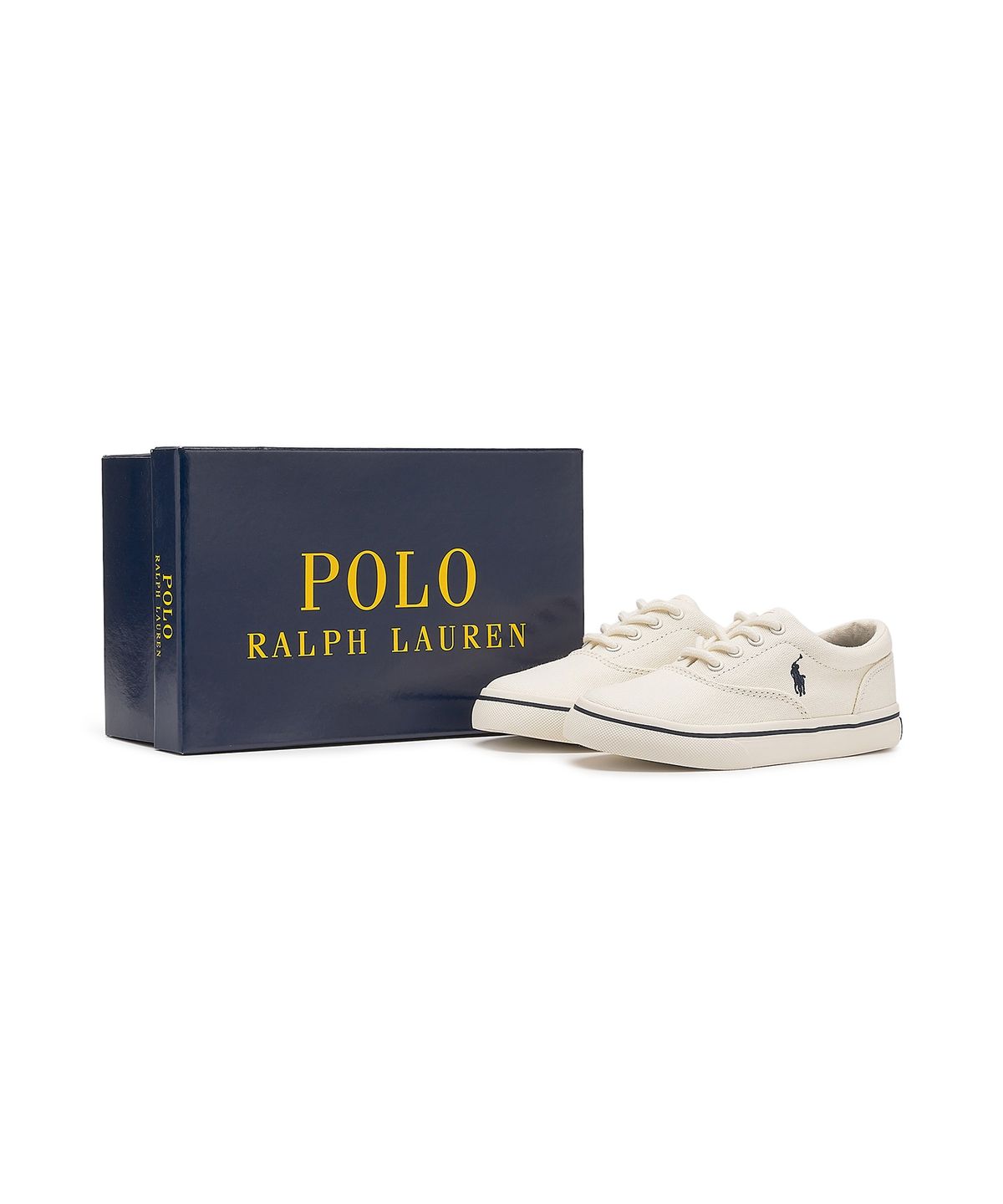 폴로 랄프 로렌 칠드런(POLO RALPH LAUREN CHILDREN) 남아 2-7세 키튼 캔버스 스니커즈 - 아이보리
