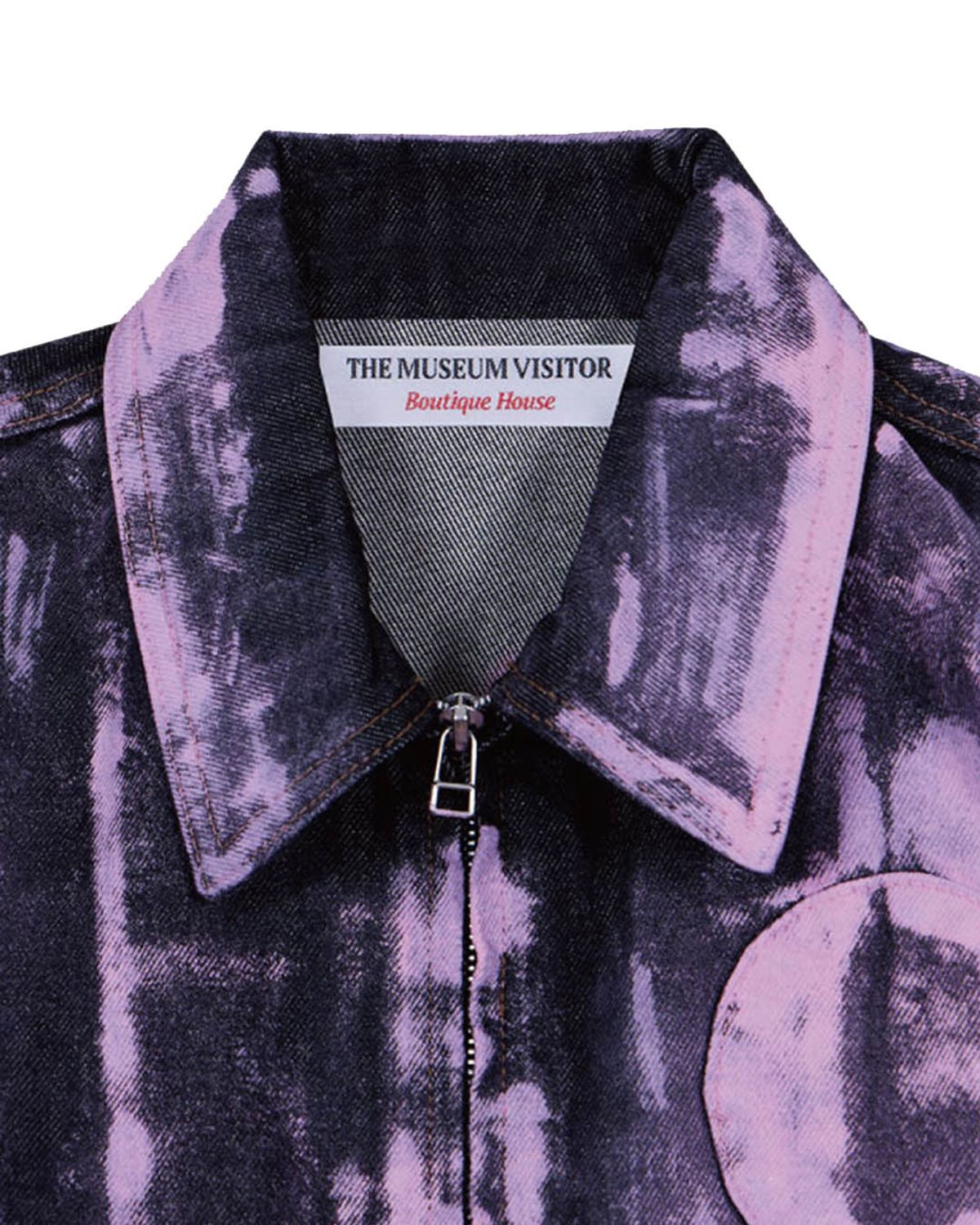 더뮤지엄비지터(THEMUSEUMVISITOR) HAND PAINTED DENIM JACKET (PINK)