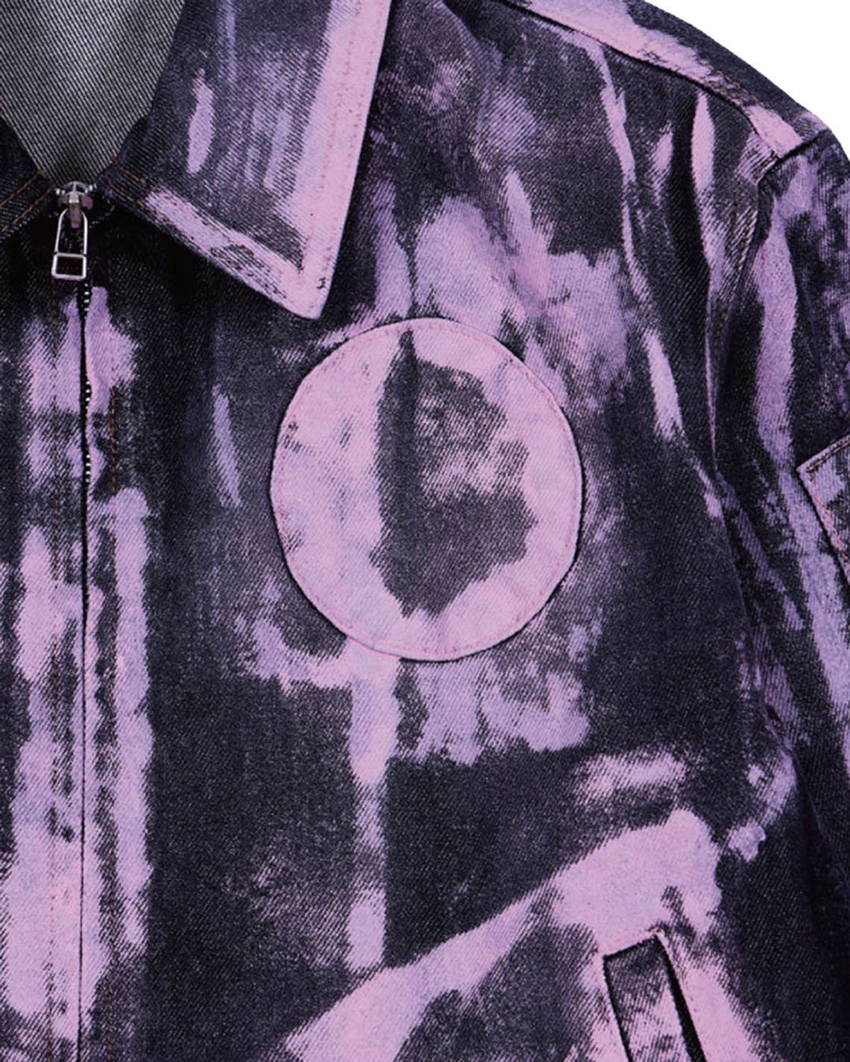 더뮤지엄비지터(THEMUSEUMVISITOR) HAND PAINTED DENIM JACKET (PINK)