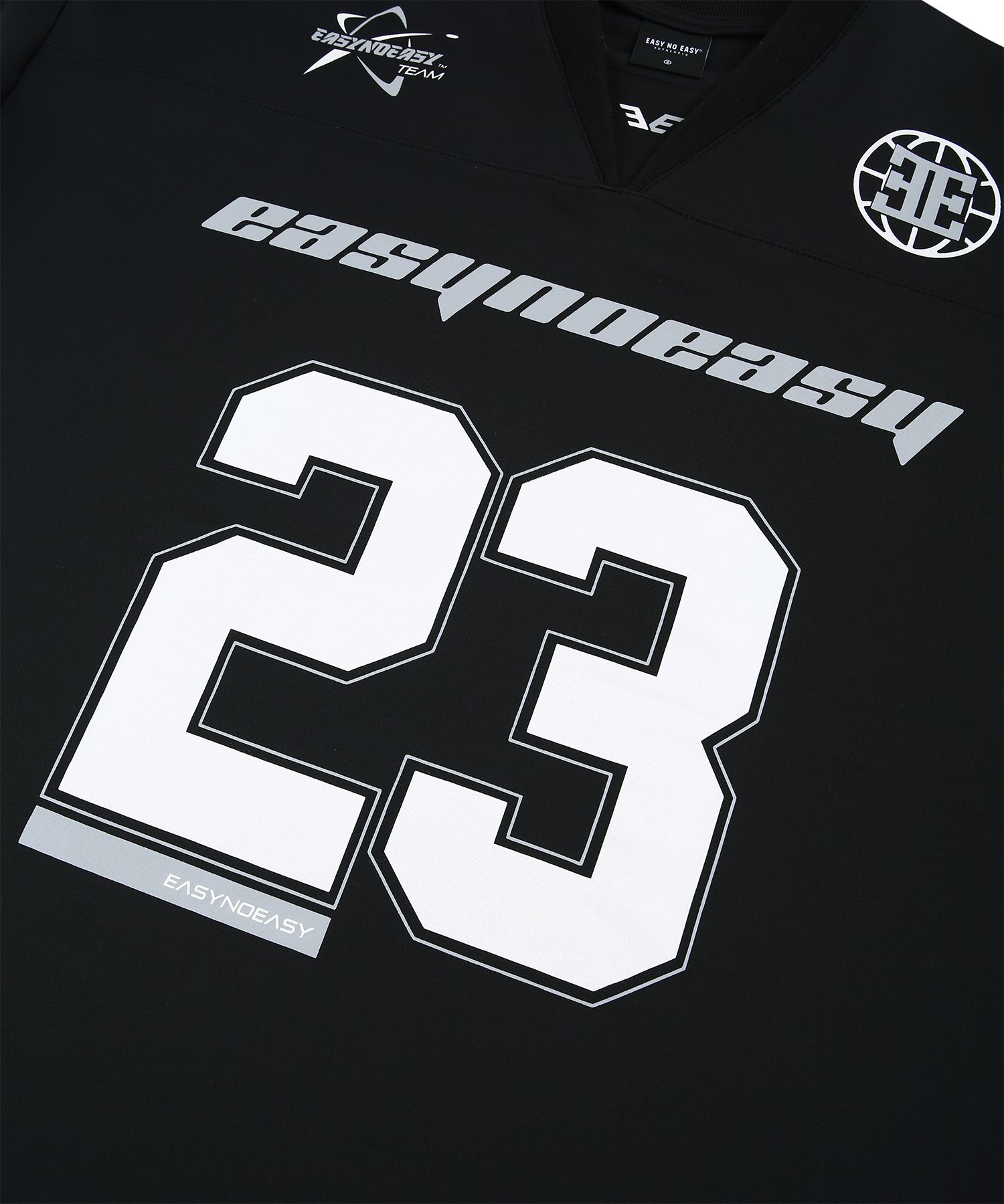 MUSINSA | EASY NO EASY Long Sleeve Football Jersey - Black